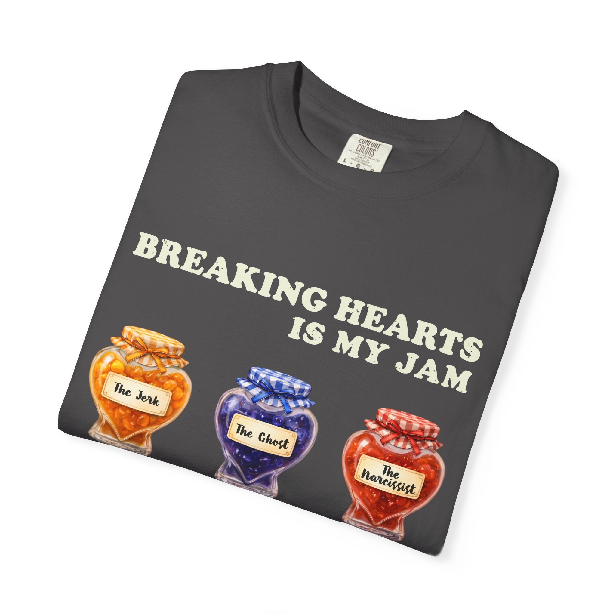 Valentines Day Shirt Comfort Colors Breaking Hearts Is My Jam T-Shirt | Anti Valentine Jam Jars Graphic Tee
