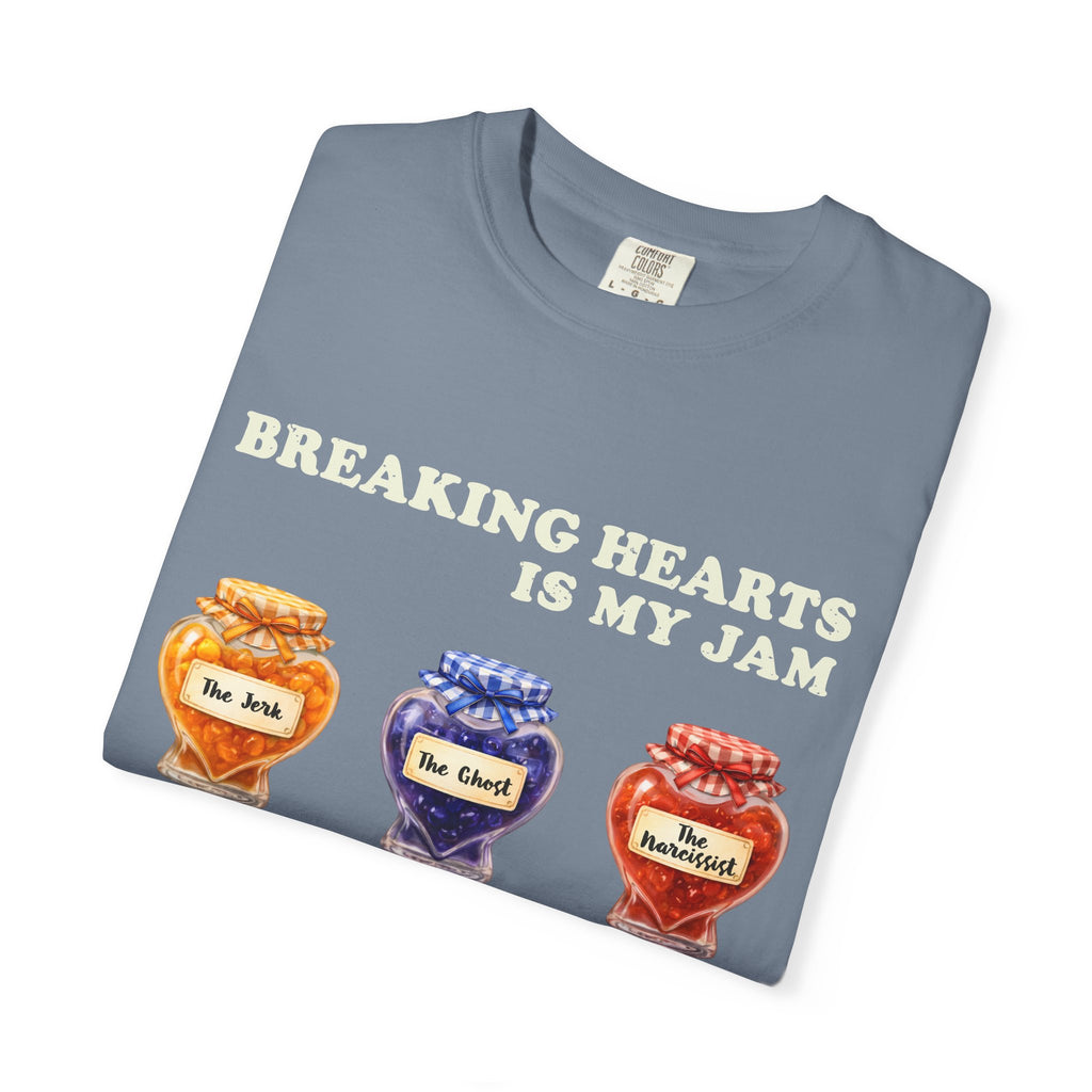 Valentines Day Shirt Comfort Colors Breaking Hearts Is My Jam T-Shirt | Anti Valentine Jam Jars Graphic Tee