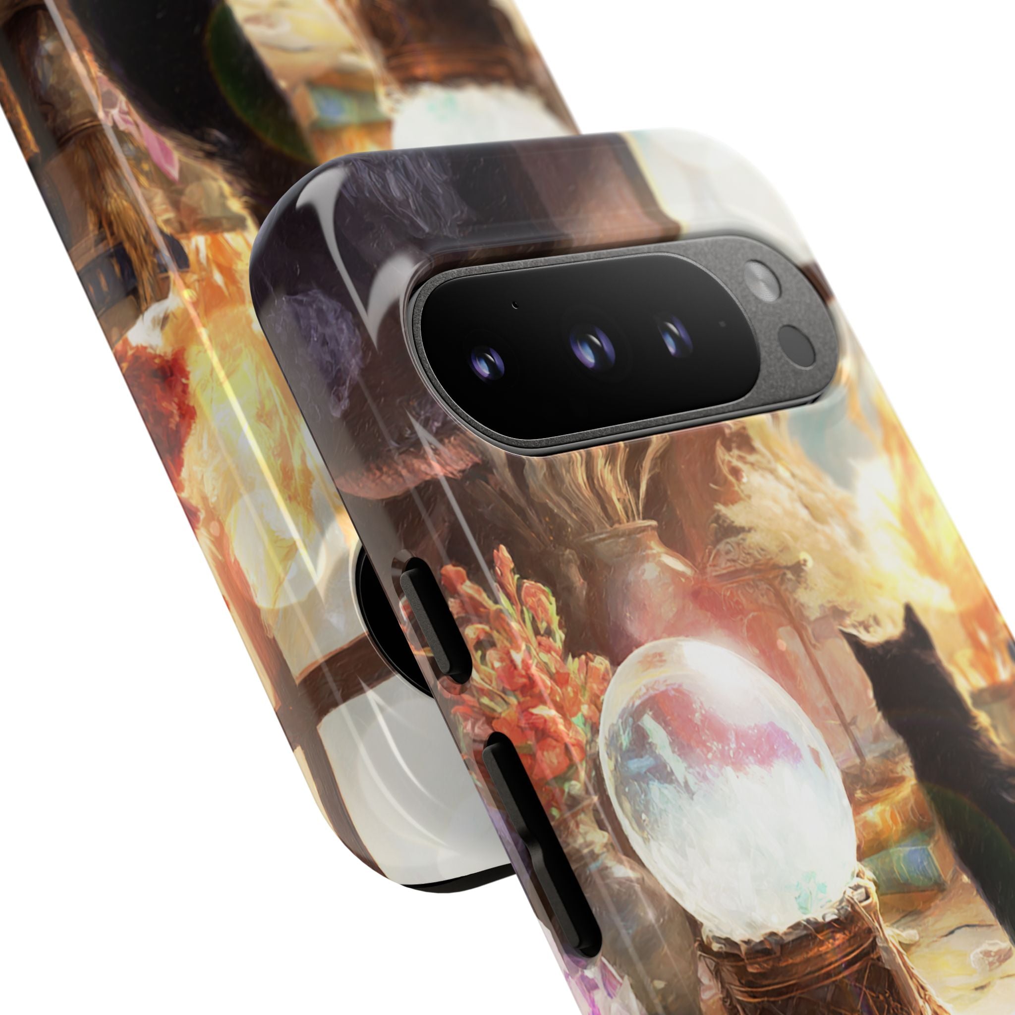 Crystal Phone case, Black Cat Case - Aesthetic Tough Case for Black Cat Lovers, Gift for Her, Witch Decor, Phone Protector, Home Vibes