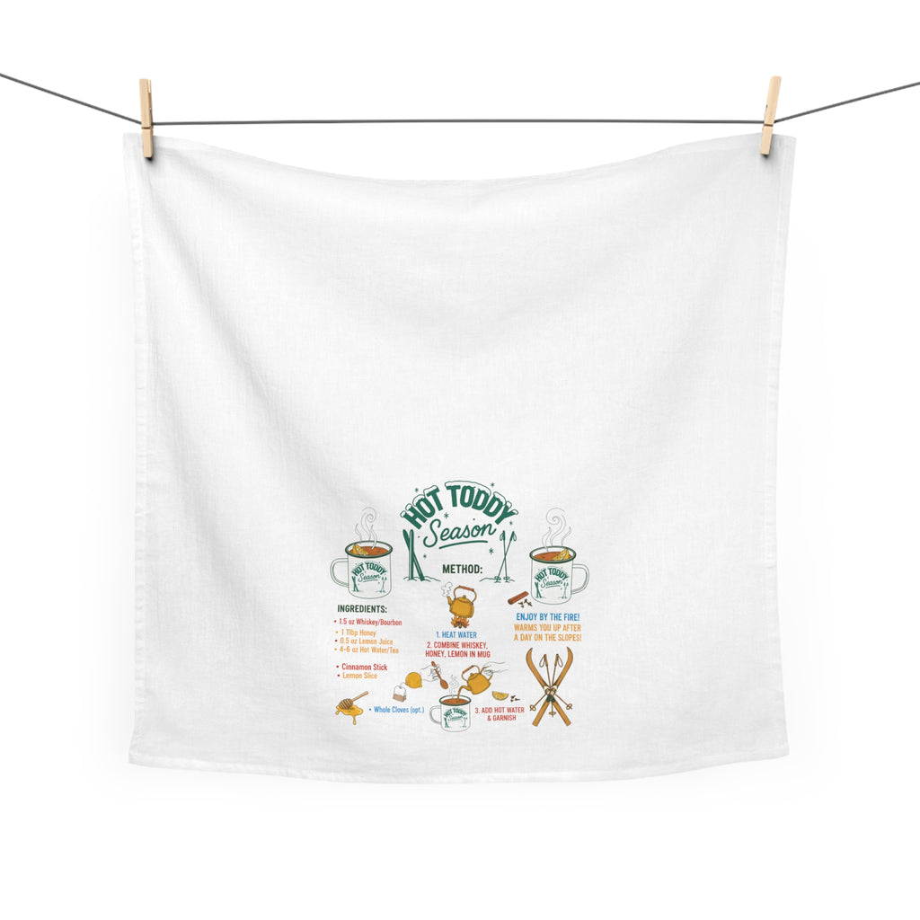 Hot Toddy Après Ski Tea Towel | Winter Cocktail Recipe Kitchen Towel Parties