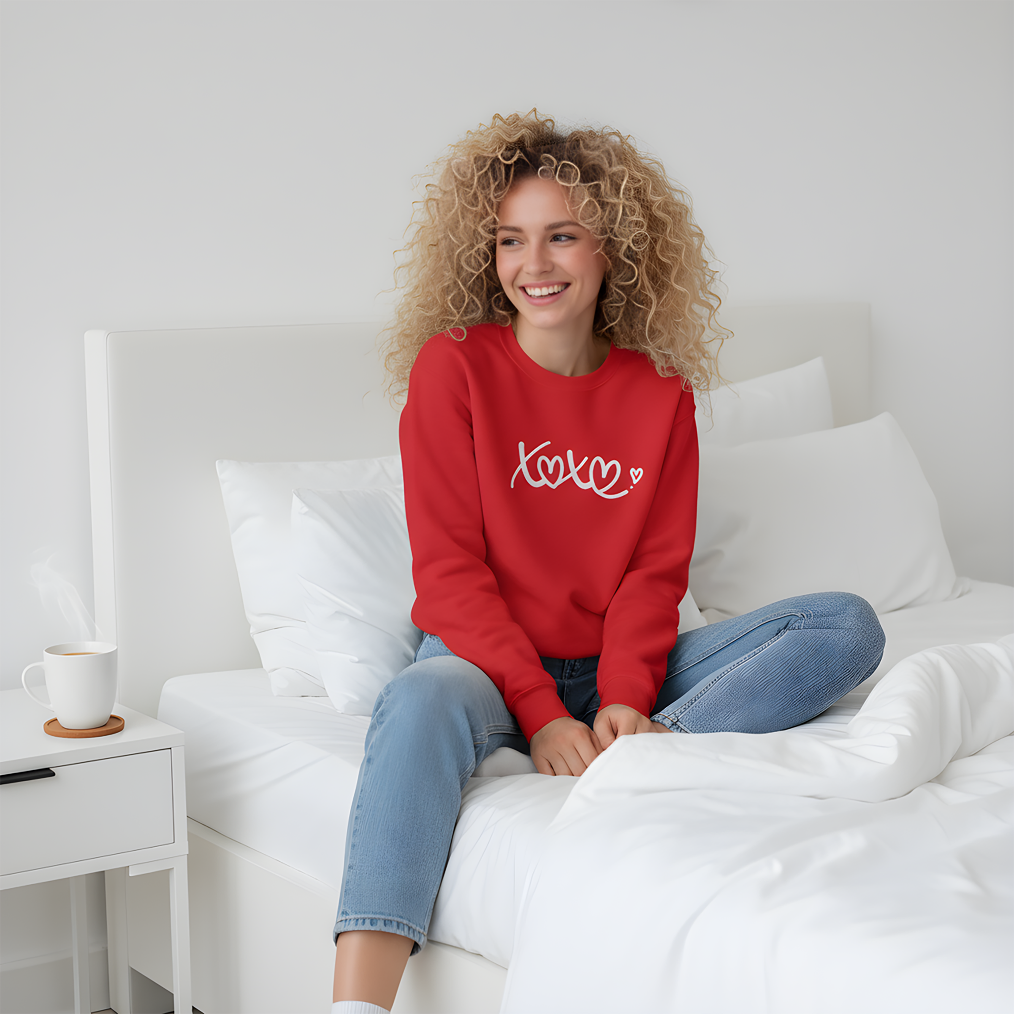 XOXO Embroidered Sweatshirt Hugs and Kisses