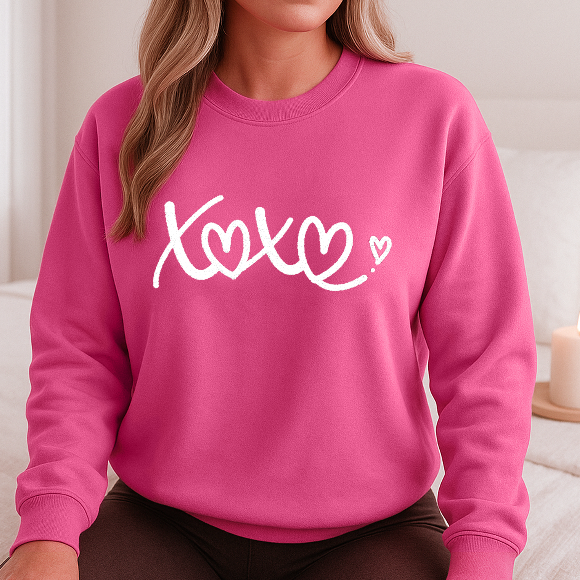 XOXO Embroidered Sweatshirt Hugs and Kisses