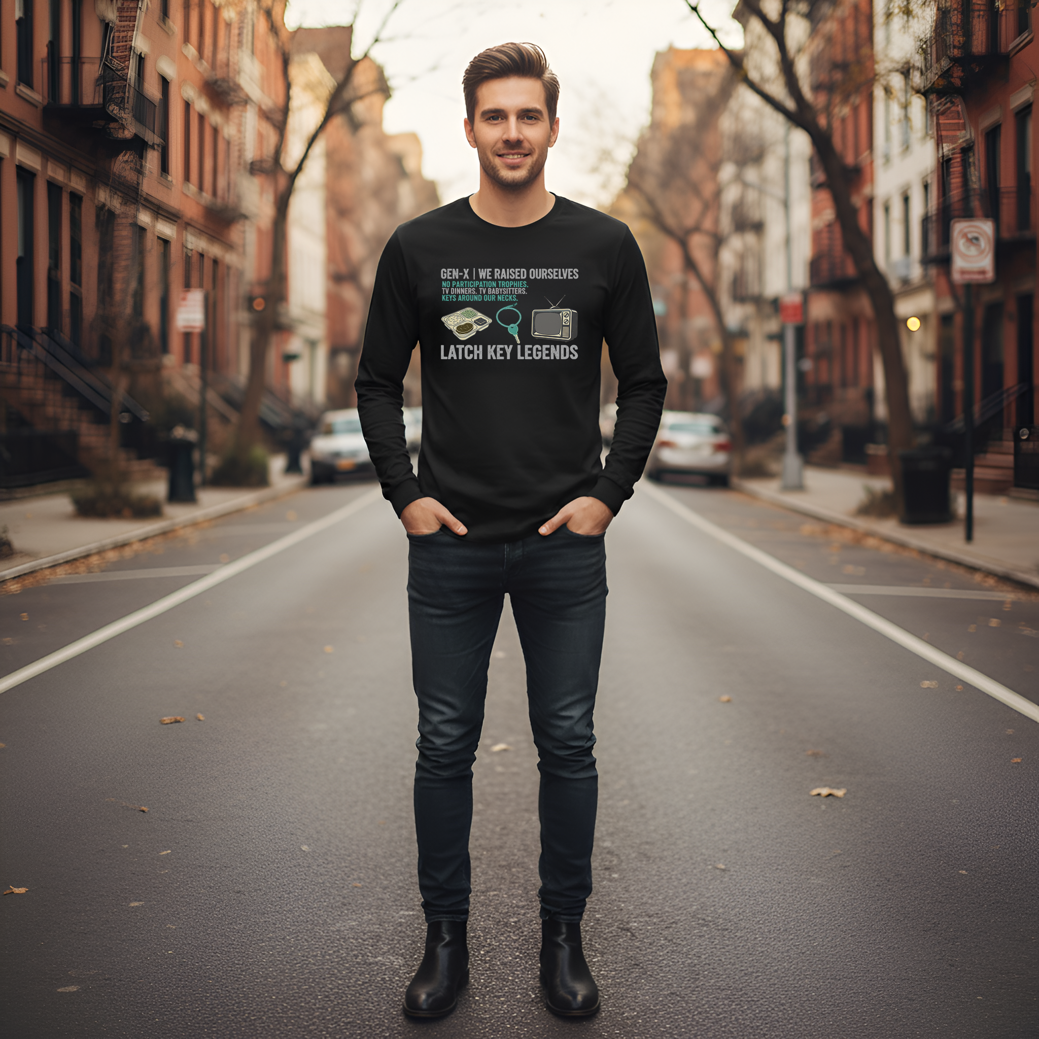 Gen-X Latchkey Legends Shirt | We Raised Ourselves Retro 80s Long Sleeve Tee for Gen Xers