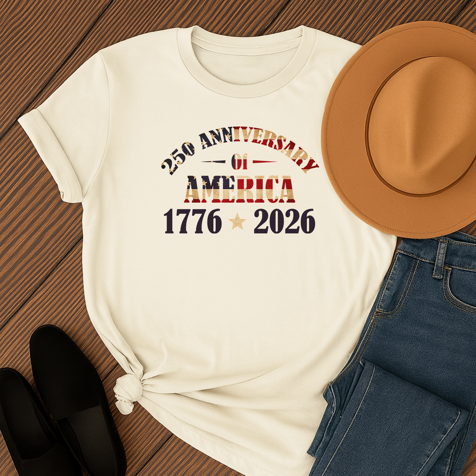 American 1776-2026 250th Anniversary Soft style Tee | Patriotic Fourth of July Shirt, USA Independence Bicentennial Gift