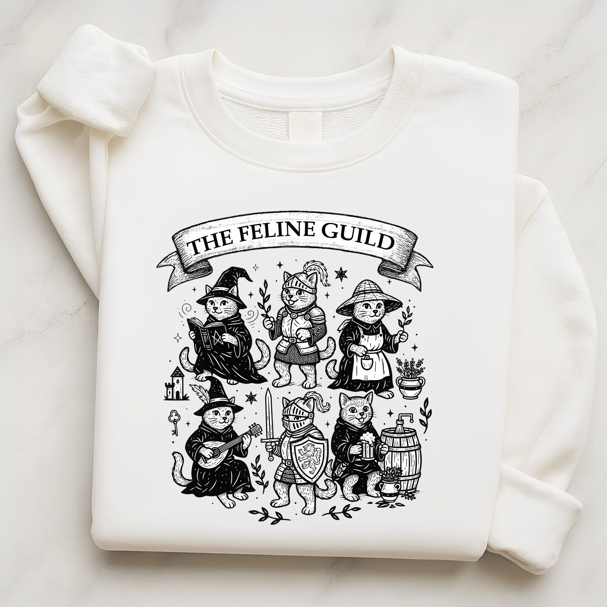 The Feline Court Medieval Cat Sweatshirt | Castlecore Pullover