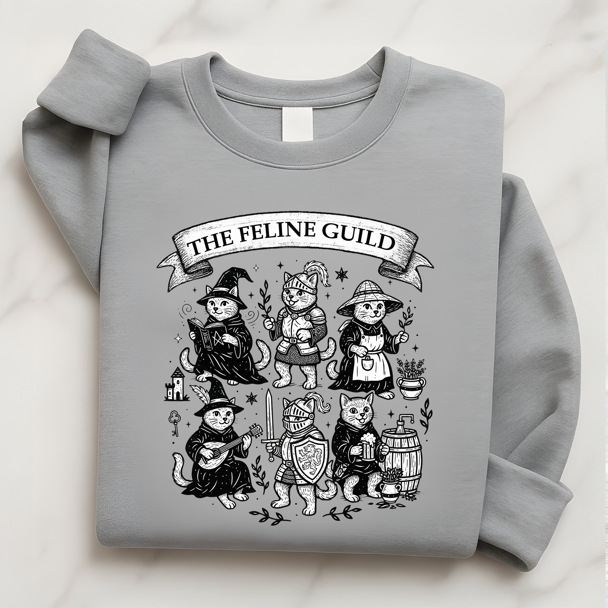 The Feline Court Medieval Cat Sweatshirt | Castlecore Pullover