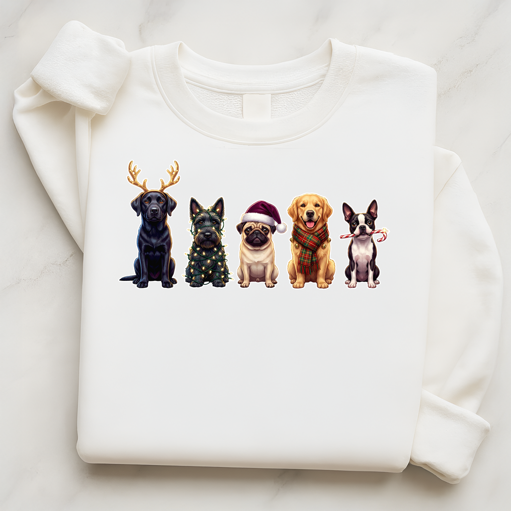 Santa Paws Crew Dog Christmas Pullover | Labrador Terrier Pug Golden Retriever Boston Terrier Gift