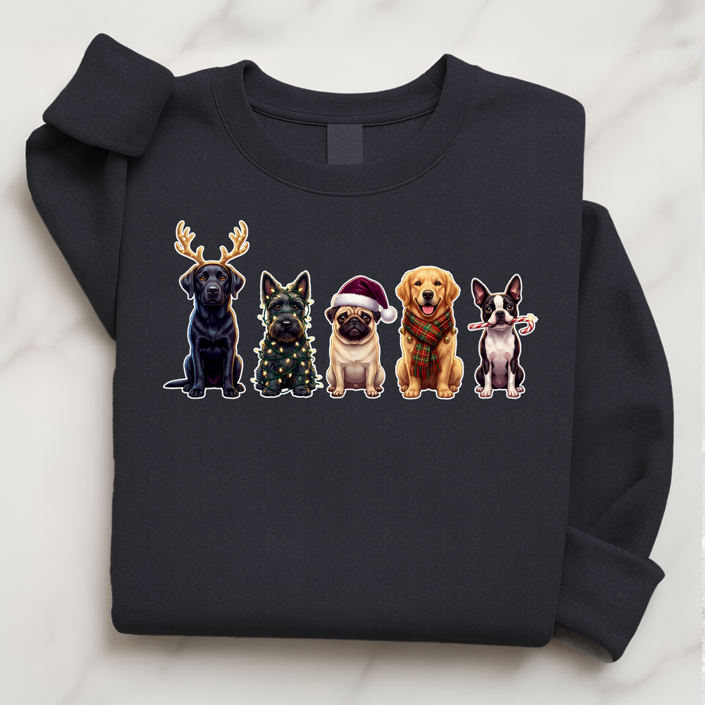 Santa Paws Crew Dog Christmas Pullover | Labrador Terrier Pug Golden Retriever Boston Terrier Gift
