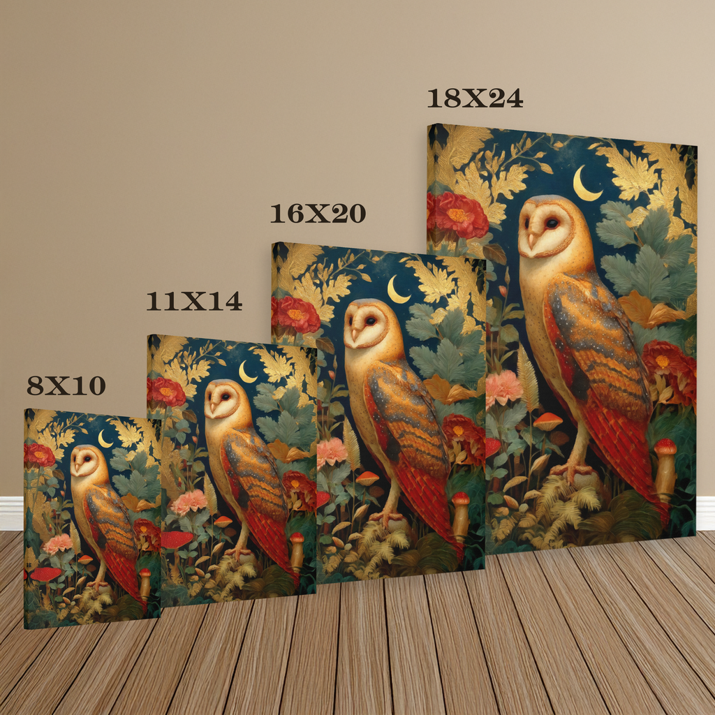 Barn Owl Canvas | Woodland Creatures Wall Art for Nature-Inspired Homes