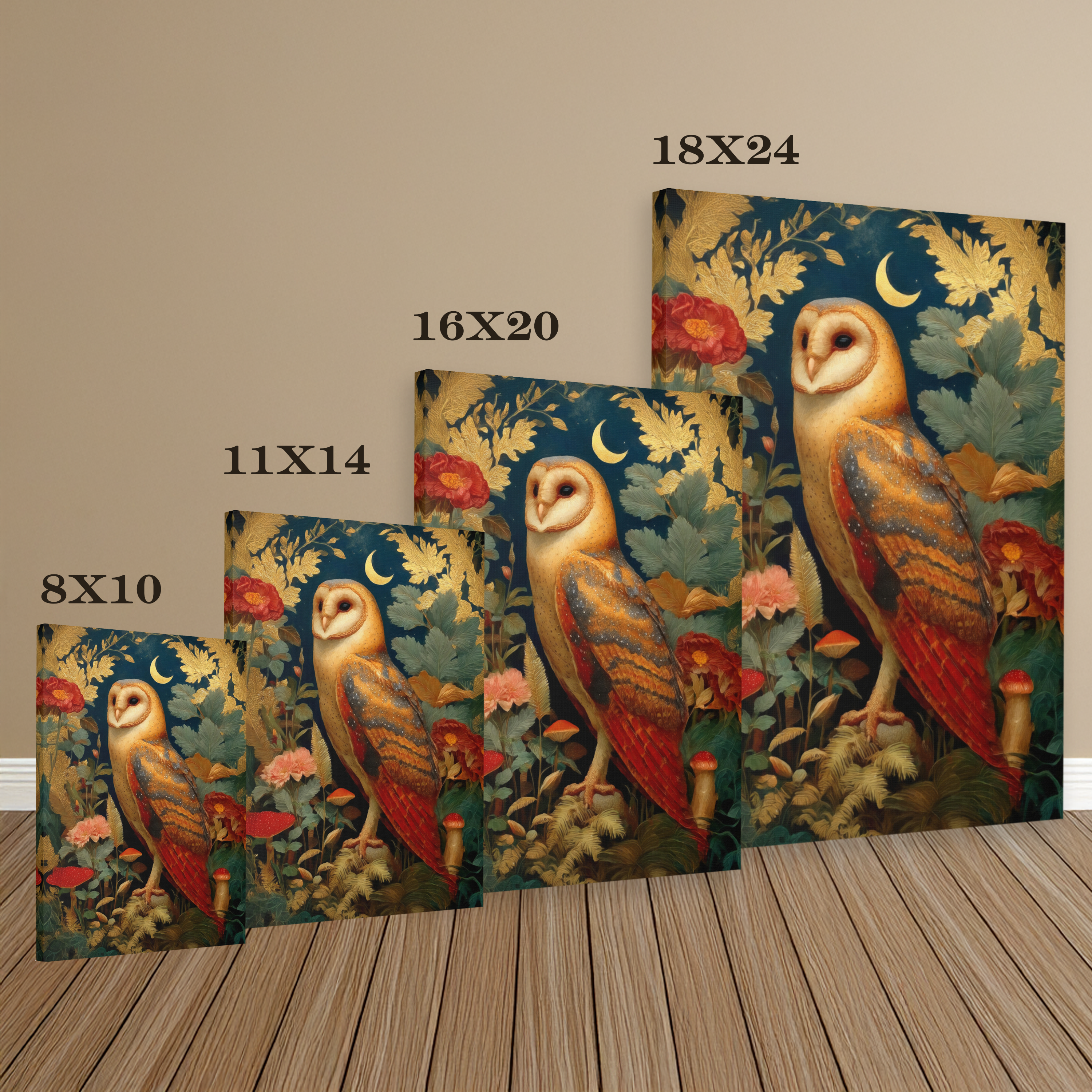Barn Owl Canvas | Woodland Creatures Wall Art for Nature-Inspired Homes