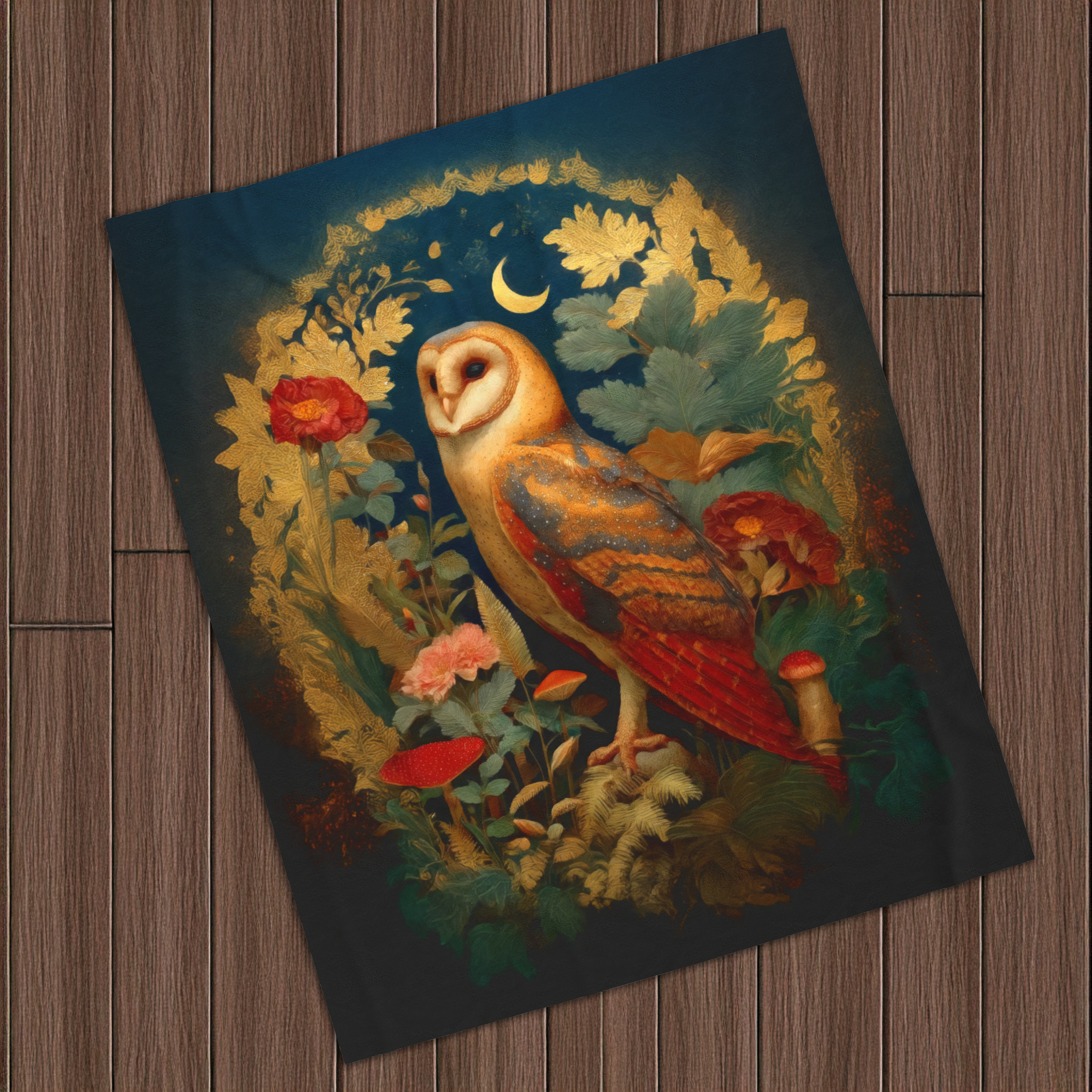 Owl Woodland Blanket | Cozy Luxury Woodland Throw for Nature-Inspired Homes