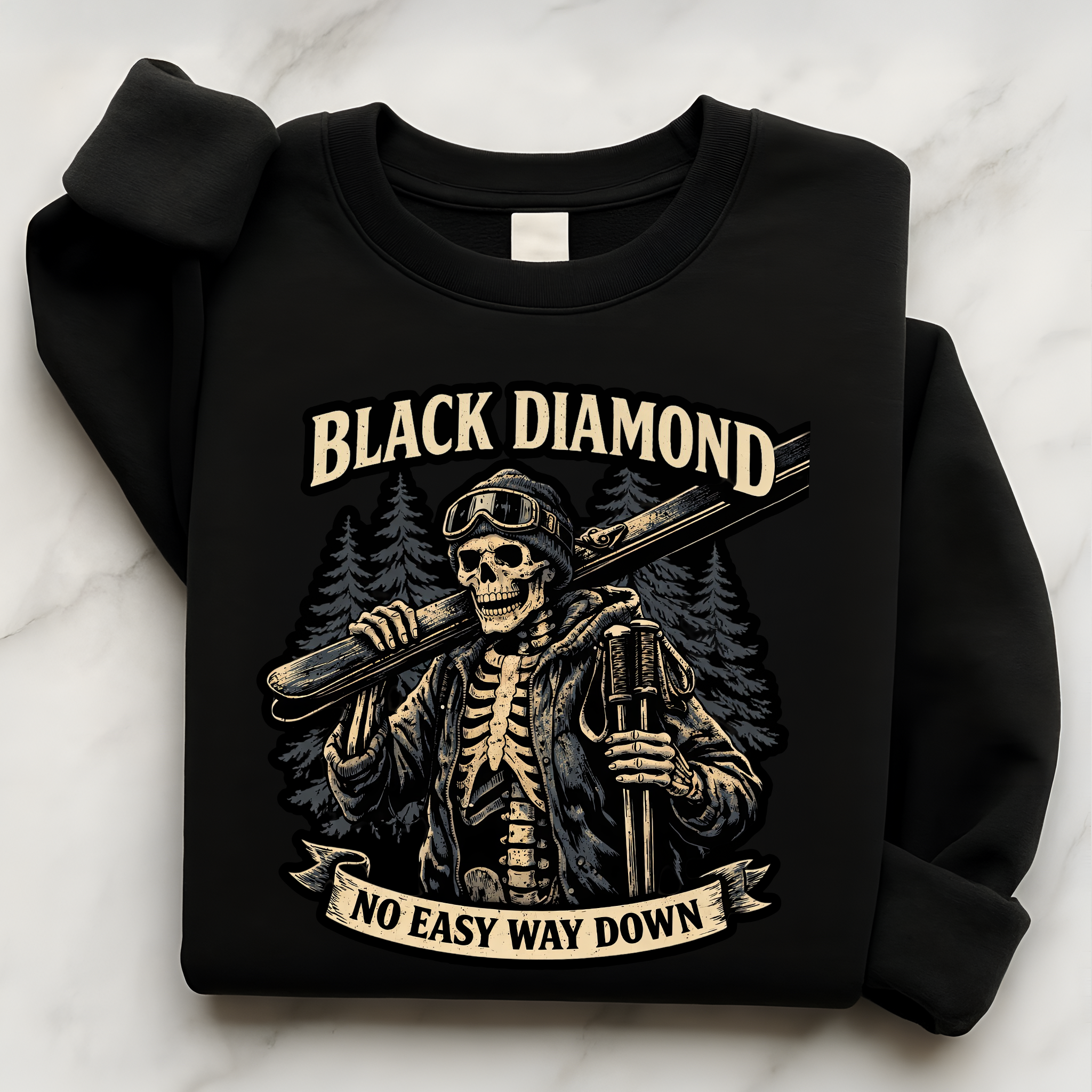 Ski Shirt Black Diamond Pullover | Expert Skiing Graphic Sweatshirt for Skiers
