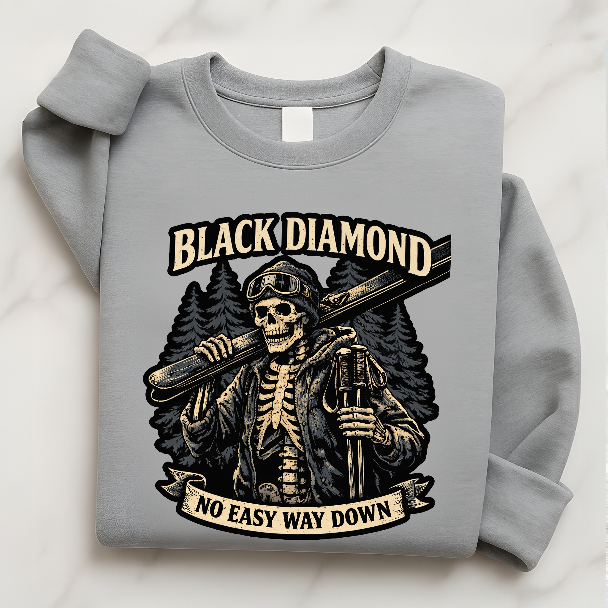 Ski Shirt Black Diamond Pullover | Expert Skiing Graphic Sweatshirt for Skiers