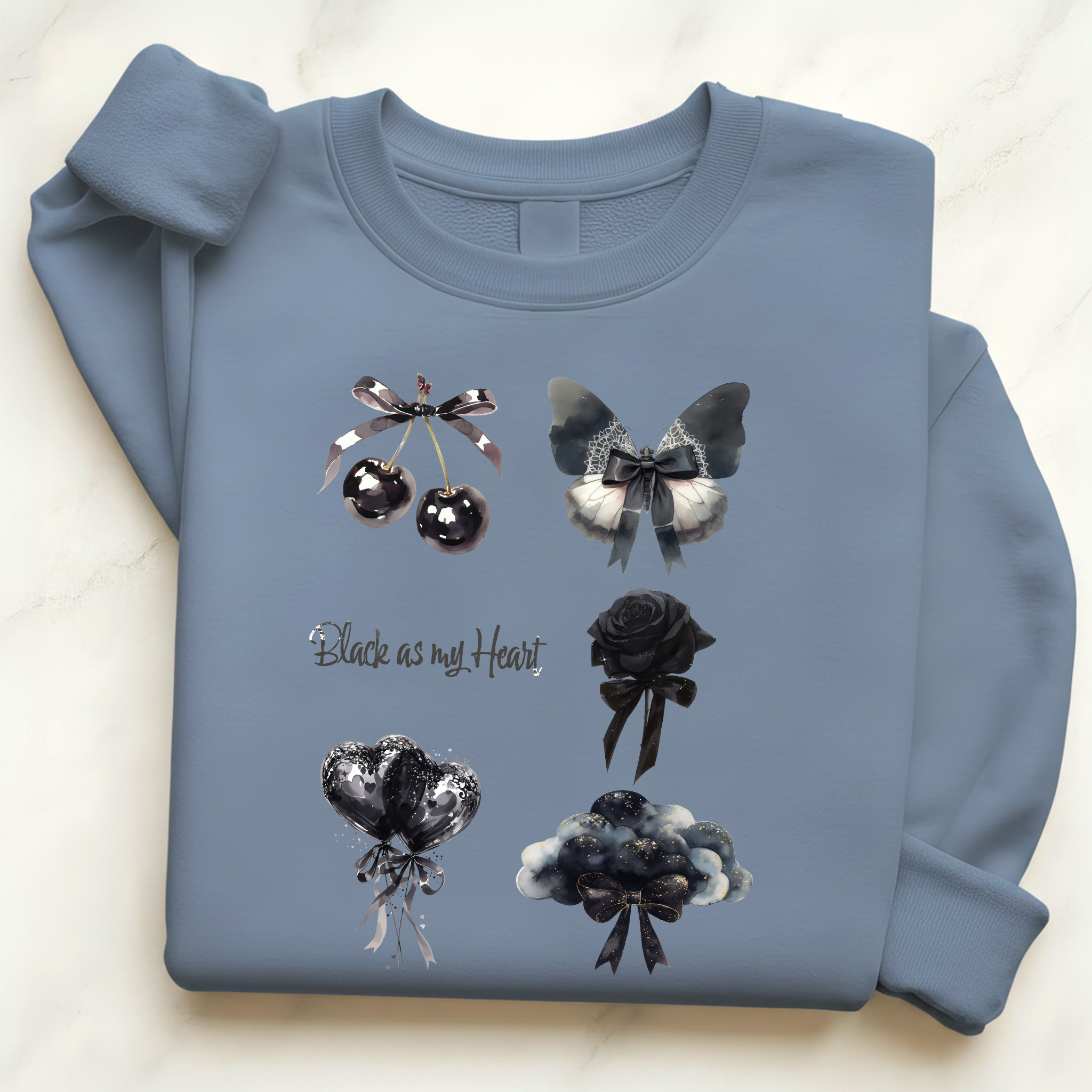 Anti Valentine Shirt Black As My Heart | Dark Coquette Gothic Sweatshirt Gift for Her