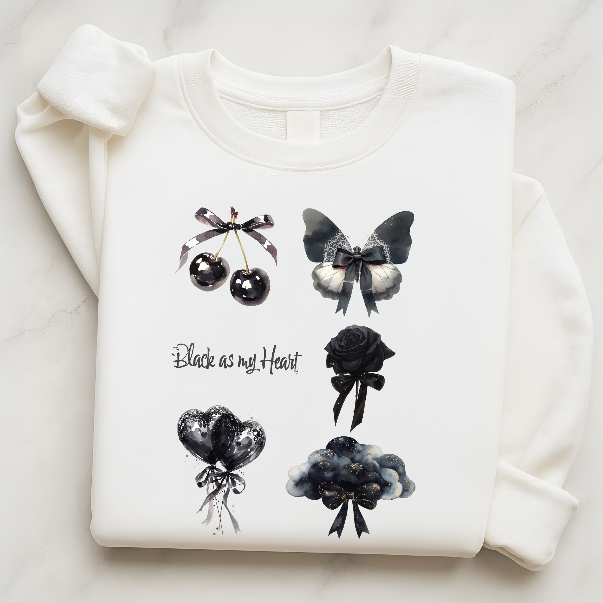 Anti Valentine Shirt Black As My Heart | Dark Coquette Gothic Sweatshirt Gift for Her