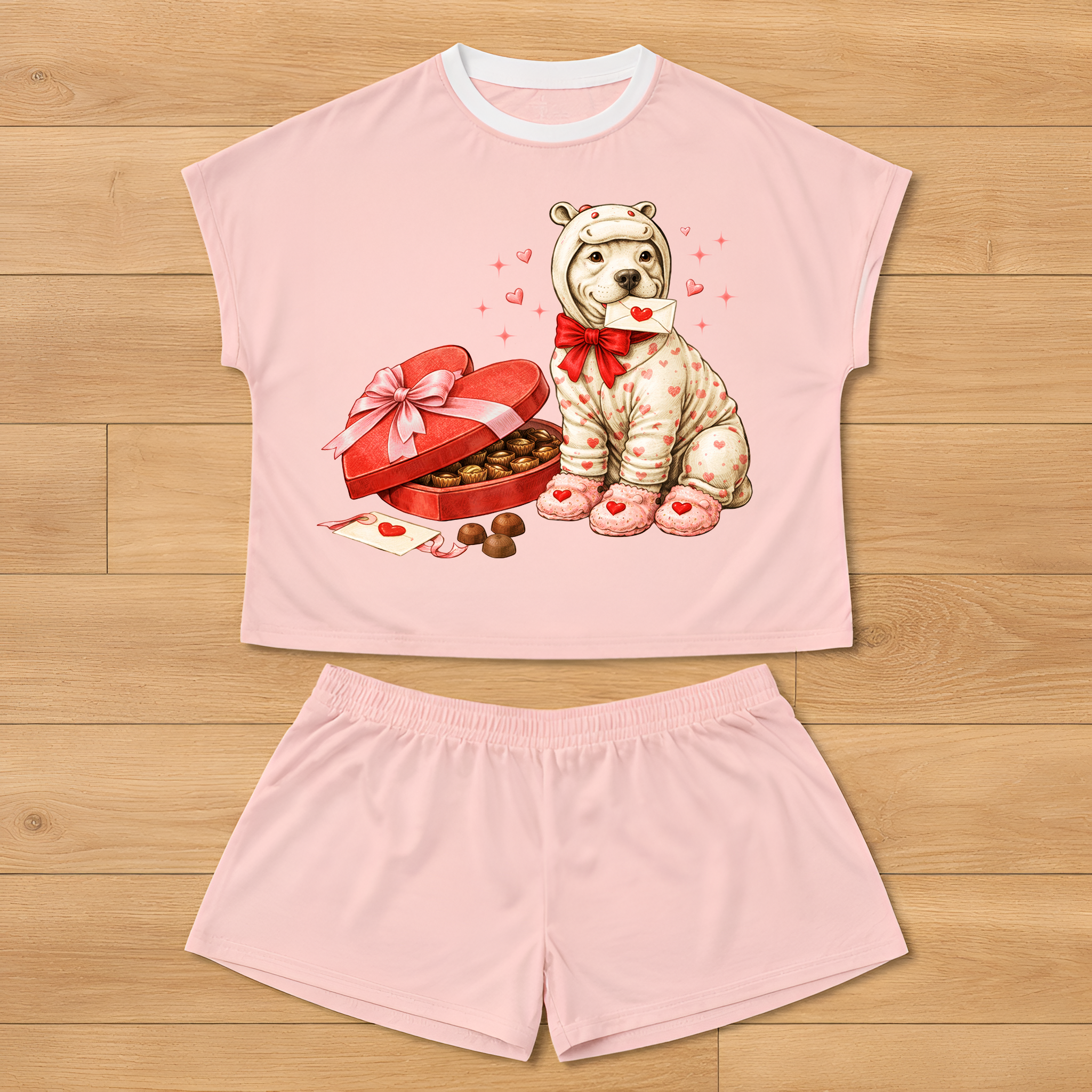 Pitty Pajama Set | Cute Pitbull Valentine Pajamas for Dog Lovers