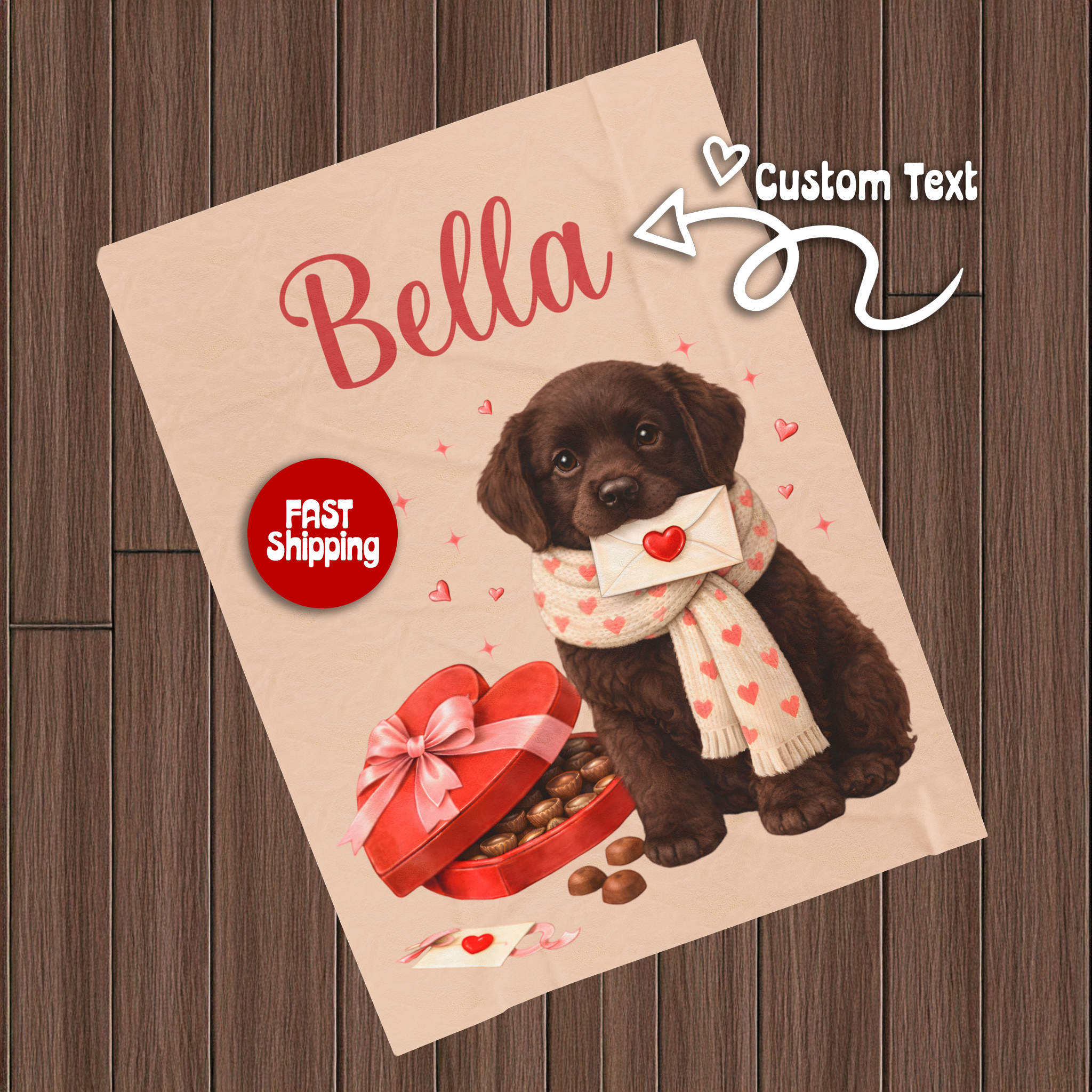 Valentines Day Black Lab Blanket | Valentine Plush Labrador Lover Gift for Cozy Nights