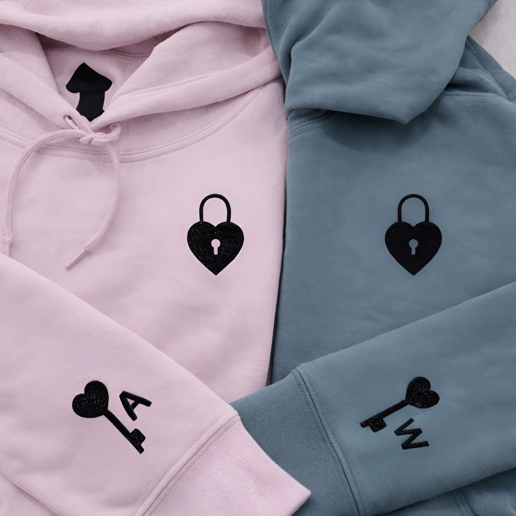 Valentine Hoodie Locked Heart Key | Couples Pullover Hoodie Sold Separately