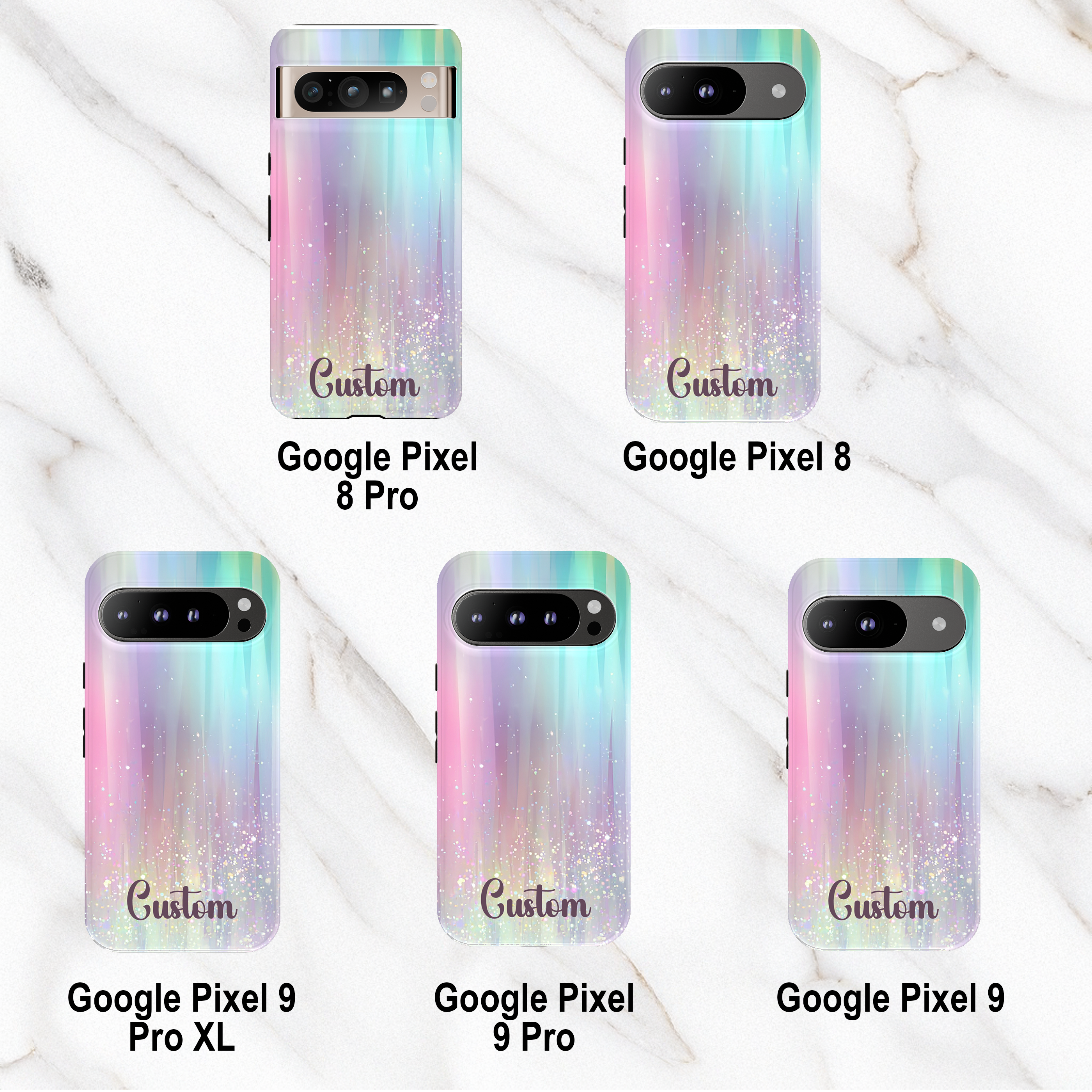 Iridescent Custom Tough Phone Case | Personalized Girly Case for iPhone Samsung Google