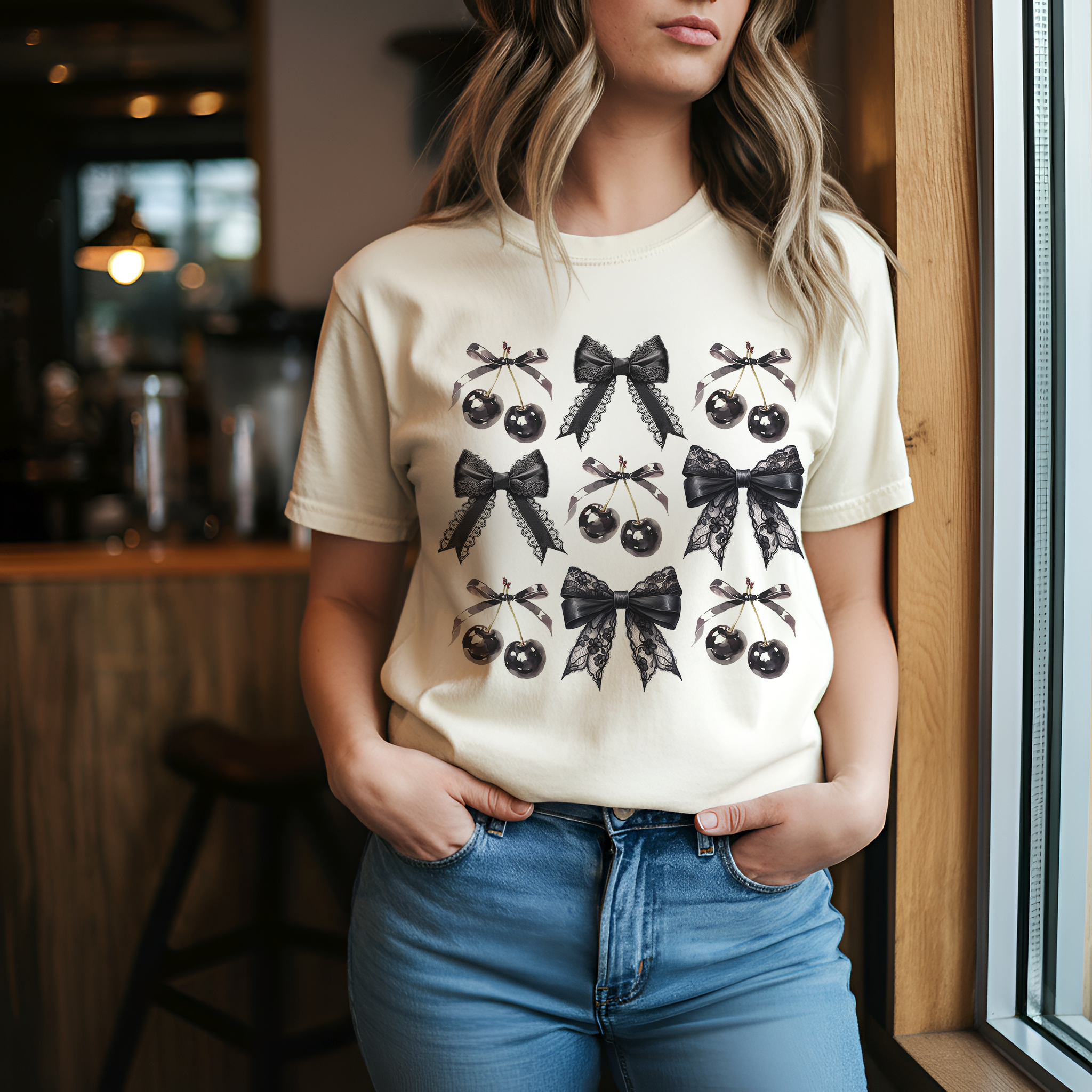 Cherry Bow Shirt Comfort Colors | Coquette Anti Valentine Tee for Women