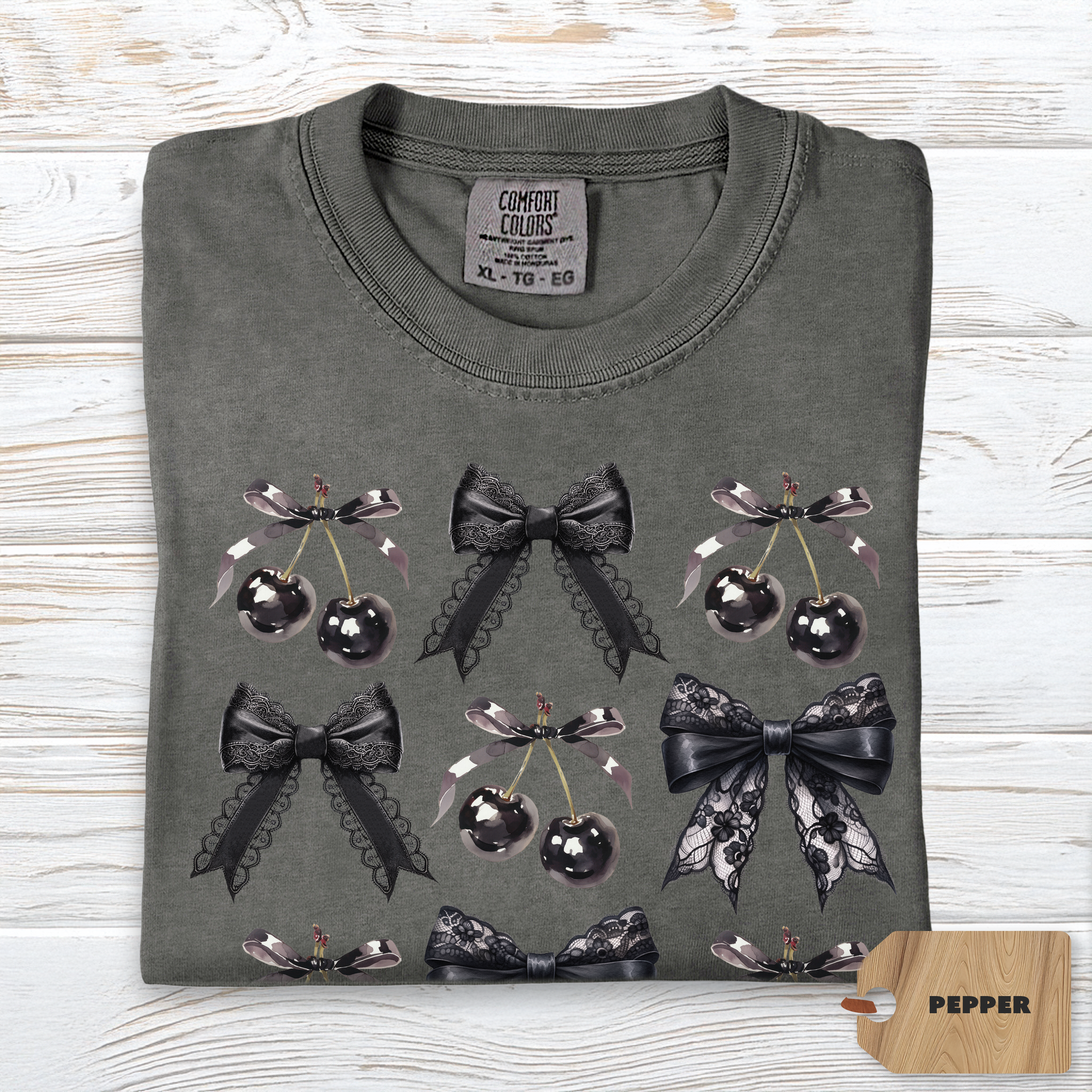 Cherry Bow Shirt Comfort Colors | Coquette Anti Valentine Tee for Women