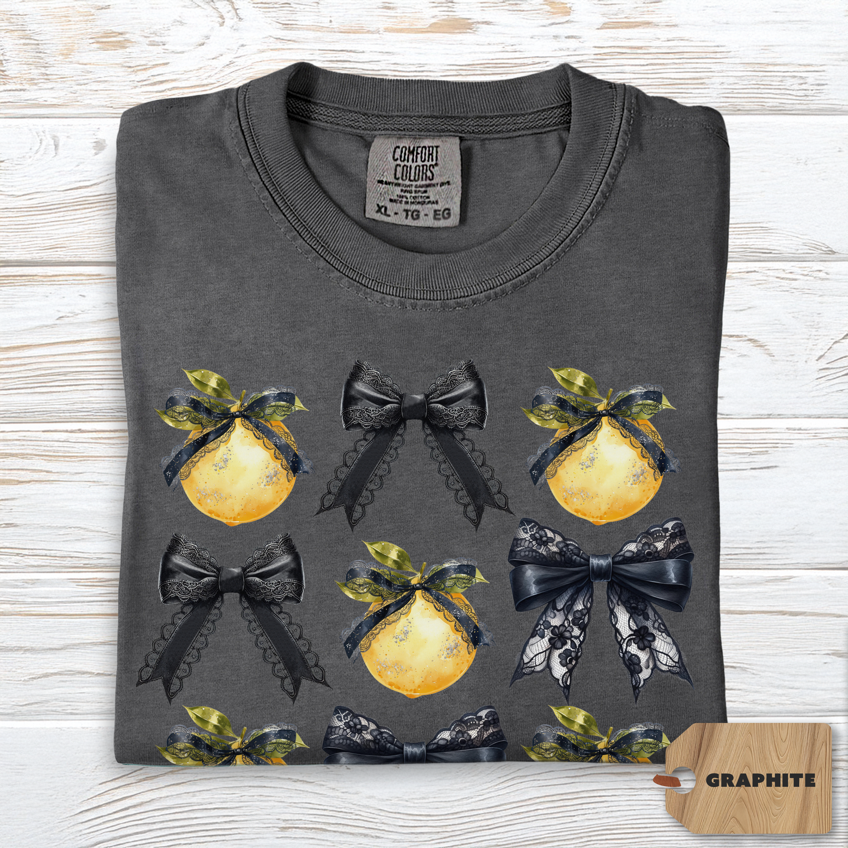 Coquette Lemon Bow Shirt Comfort Colors | Spring Bows Tee for Women