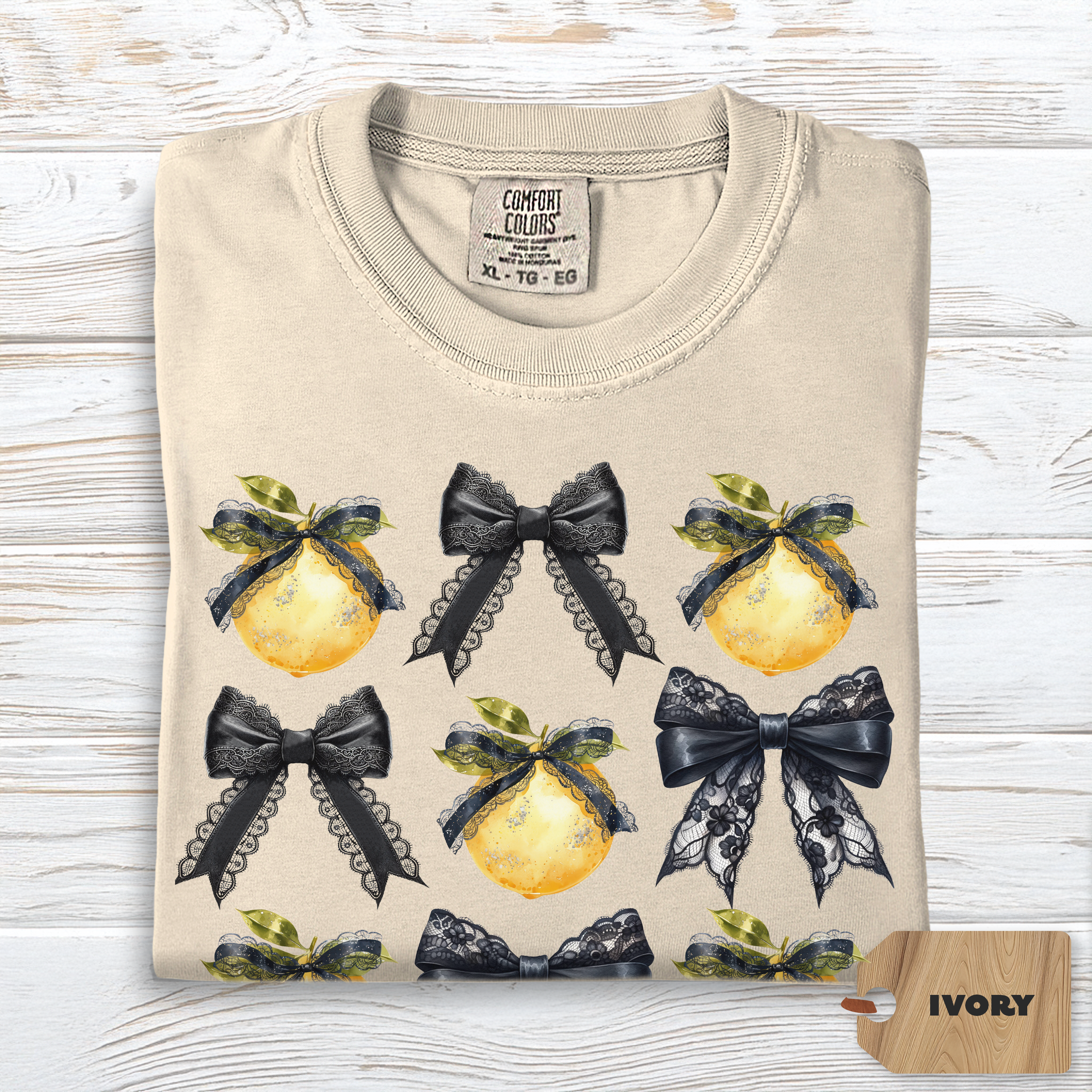 Coquette Lemon Bow Shirt Comfort Colors | Spring Bows Tee for Women