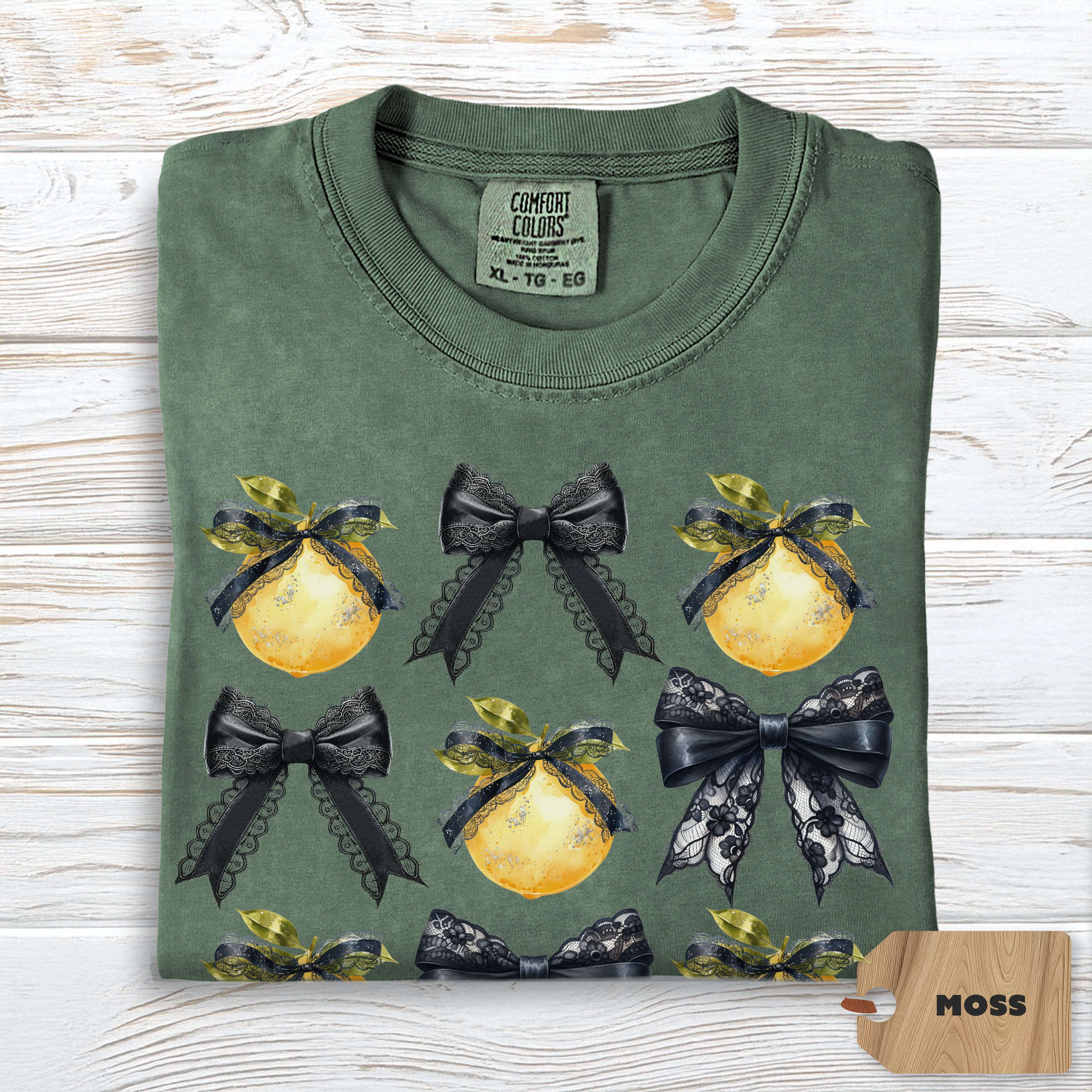 Coquette Lemon Bow Shirt Comfort Colors | Spring Bows Tee for Women