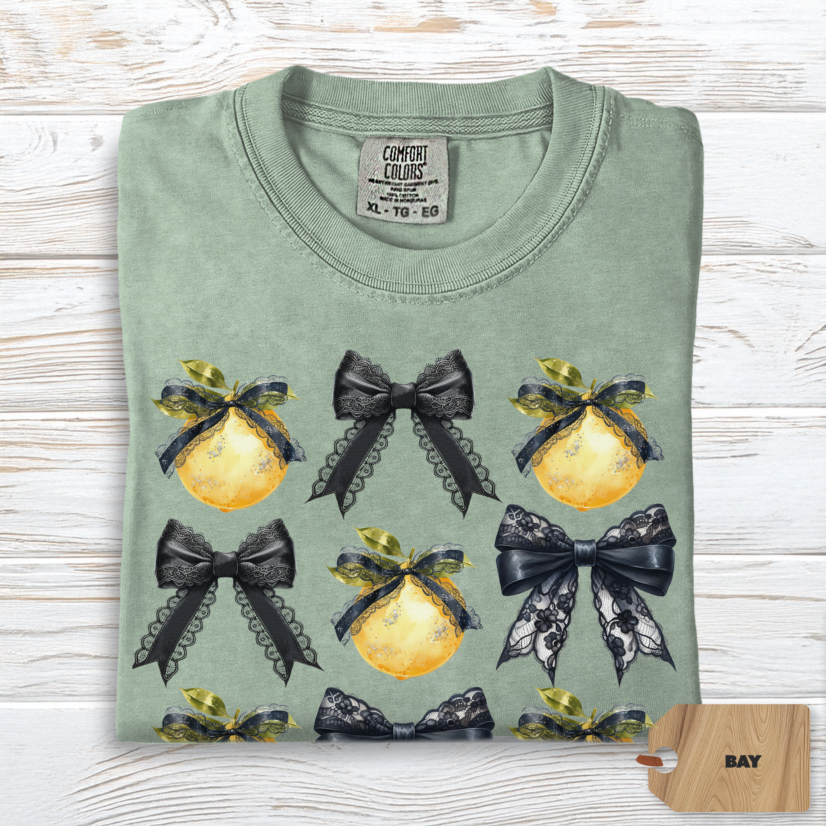 Coquette Lemon Bow Shirt Comfort Colors | Spring Bows Tee for Women