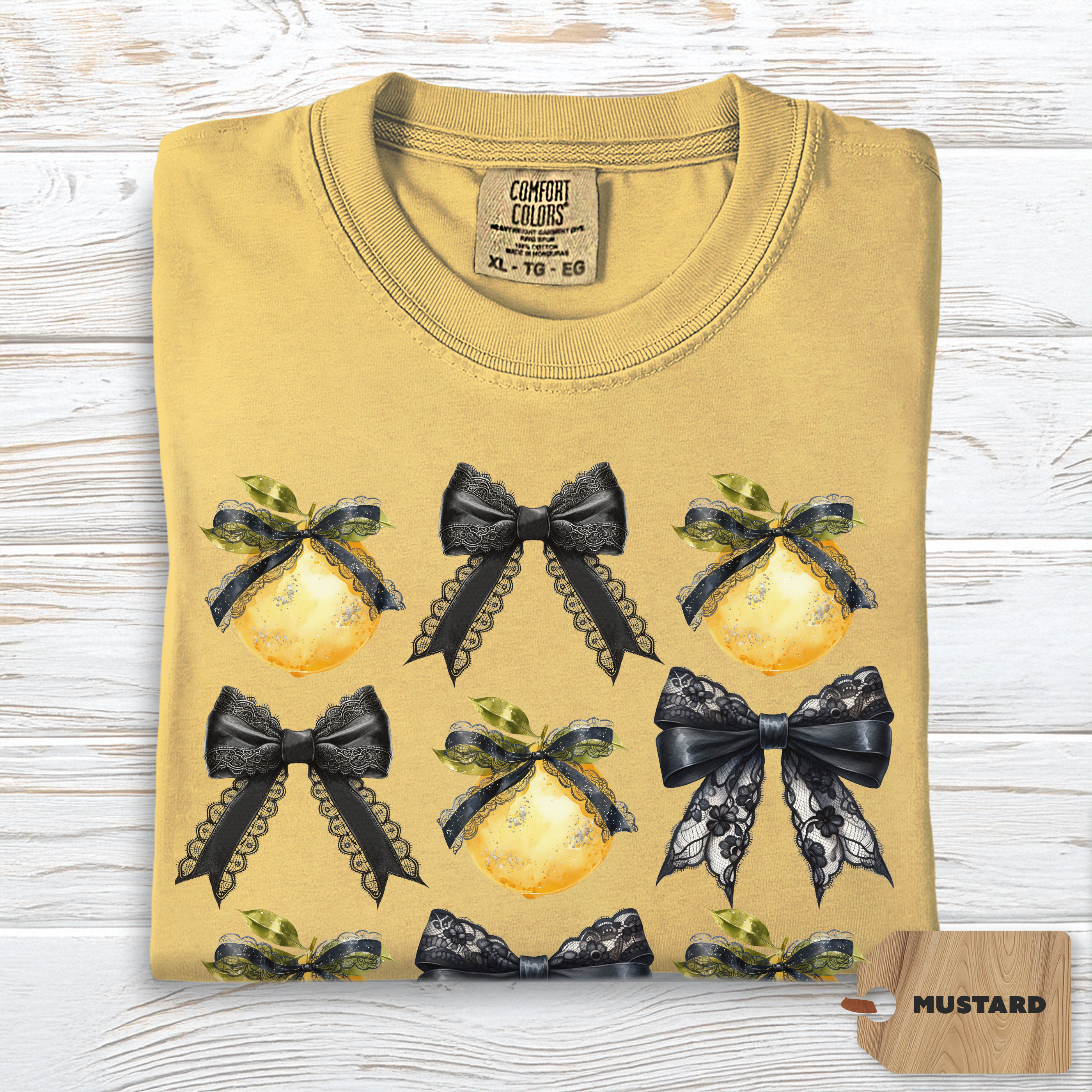 Coquette Lemon Bow Shirt Comfort Colors | Spring Bows Tee for Women