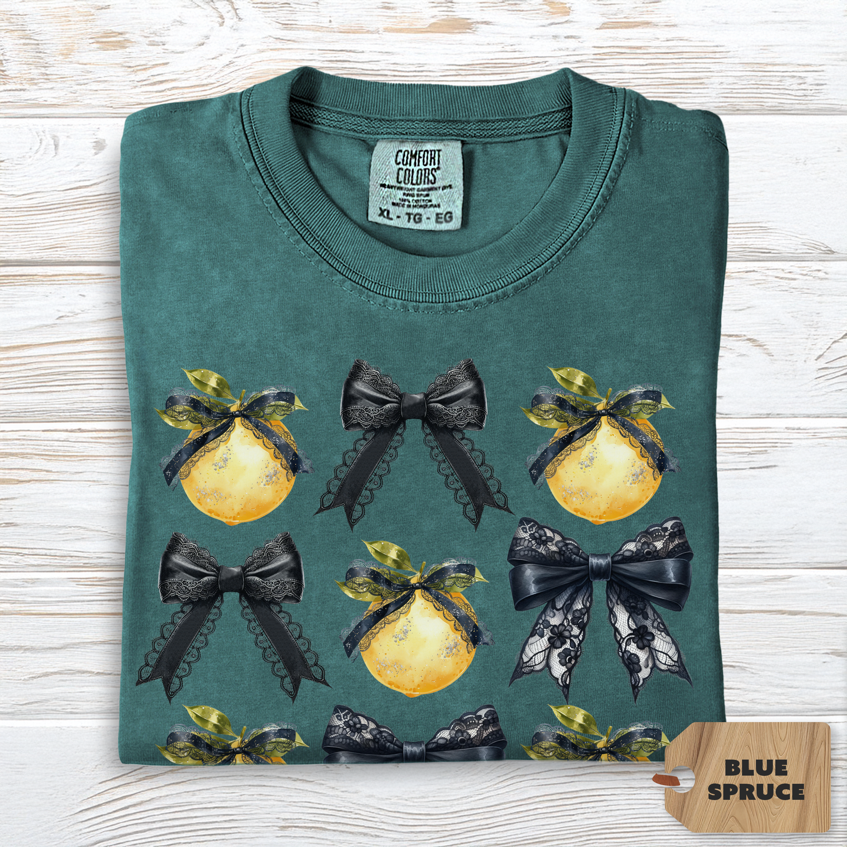 Coquette Lemon Bow Shirt Comfort Colors | Spring Bows Tee for Women