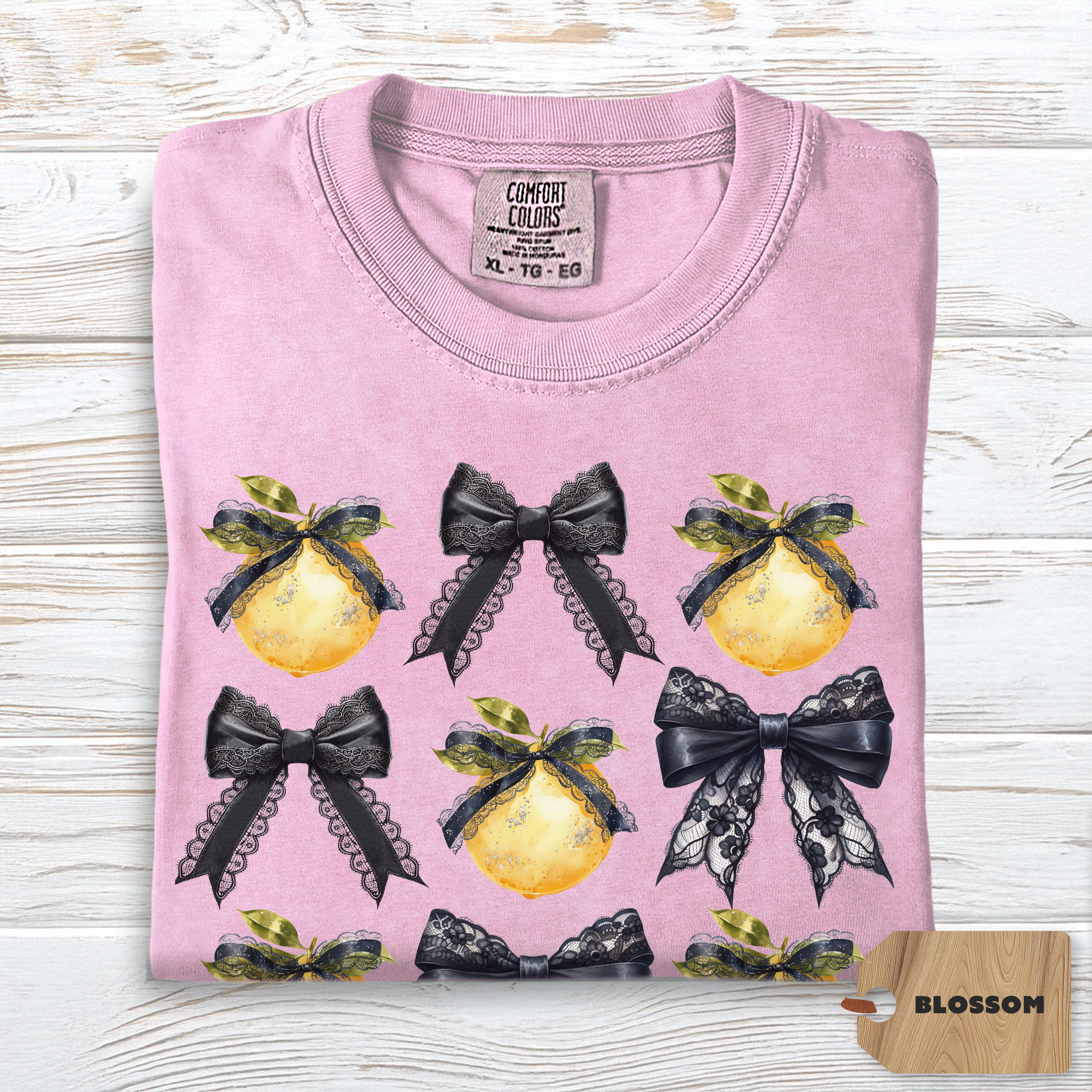 Coquette Lemon Bow Shirt Comfort Colors | Spring Bows Tee for Women