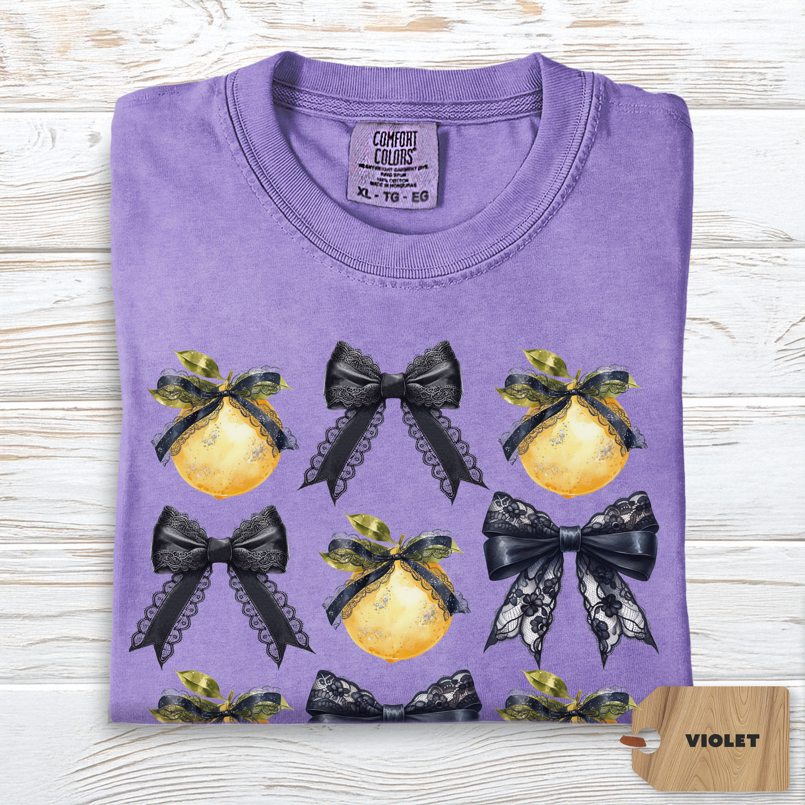 Coquette Lemon Bow Shirt Comfort Colors | Spring Bows Tee for Women