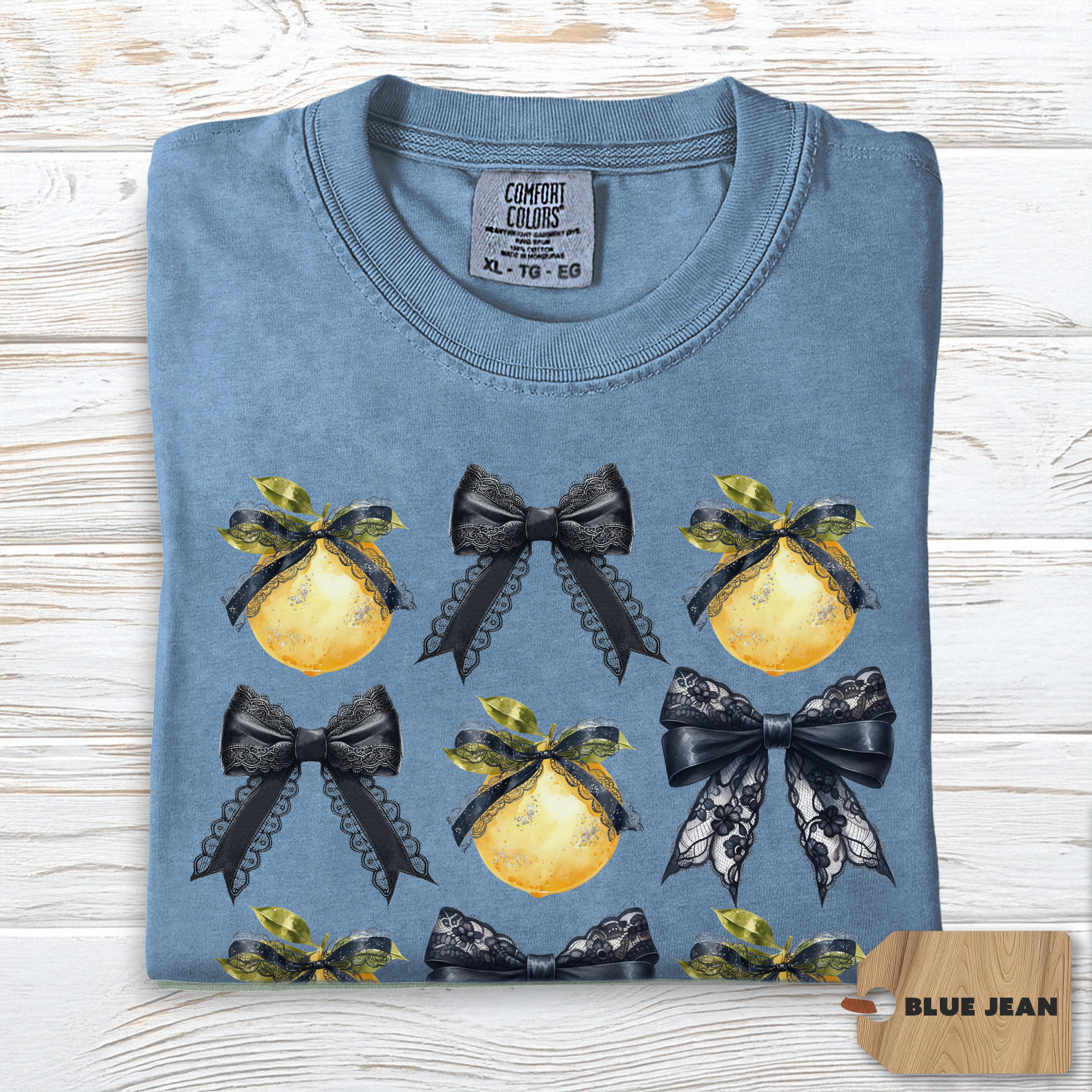 Coquette Lemon Bow Shirt Comfort Colors | Spring Bows Tee for Women