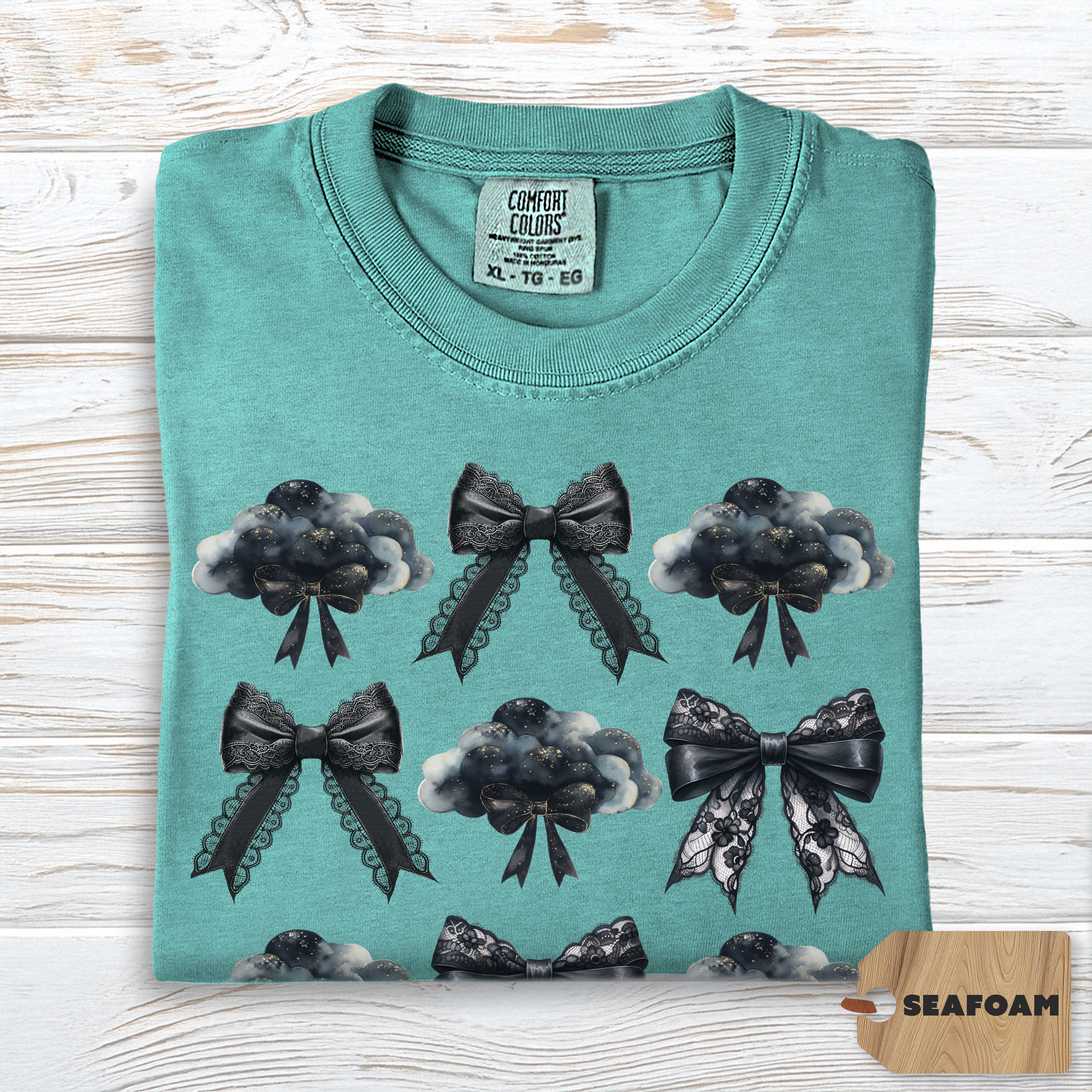 Dark Coquette Cloud Bow Shirt Comfort Colors | Gothic Poetcore Tee for Women