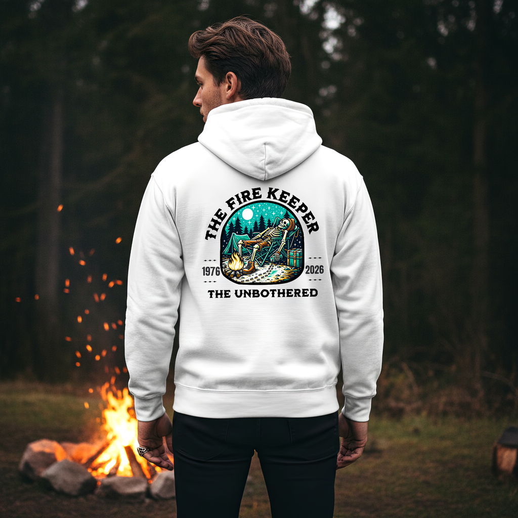 Camping Shirt Hoodie Fire Keeper | Custom Year Outdoor Cabin Zip Up Hoodie for Campers