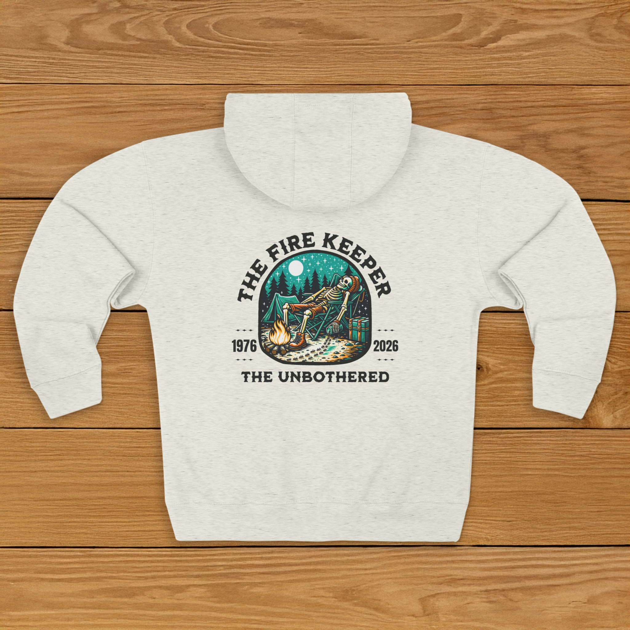 Camping Shirt Hoodie Fire Keeper | Custom Year Outdoor Cabin Zip Up Hoodie for Campers