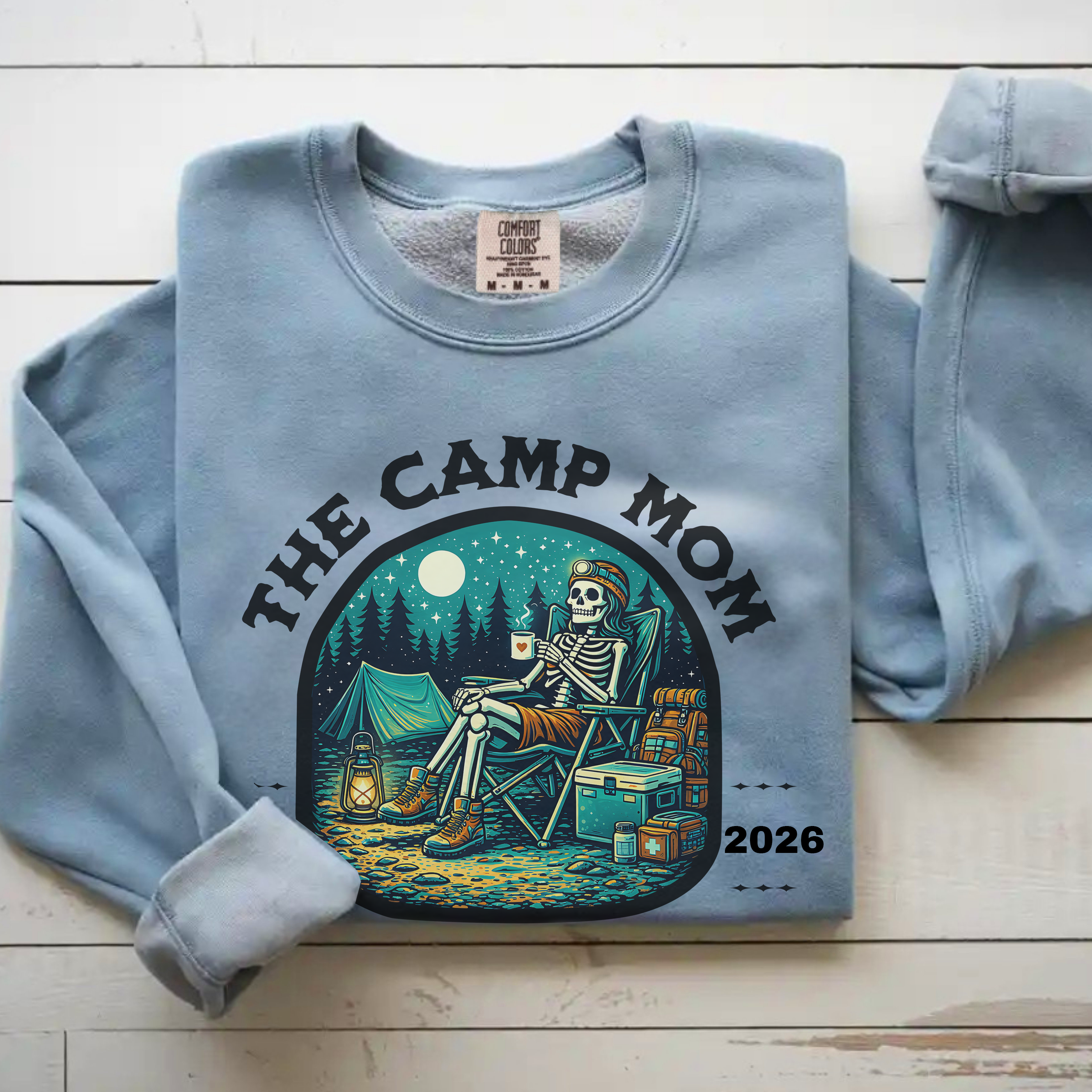 Camp Mom Shirt Comfort Colors  | Cozy Camping Custom Year Sweatshirt for Outdoorsy Moms