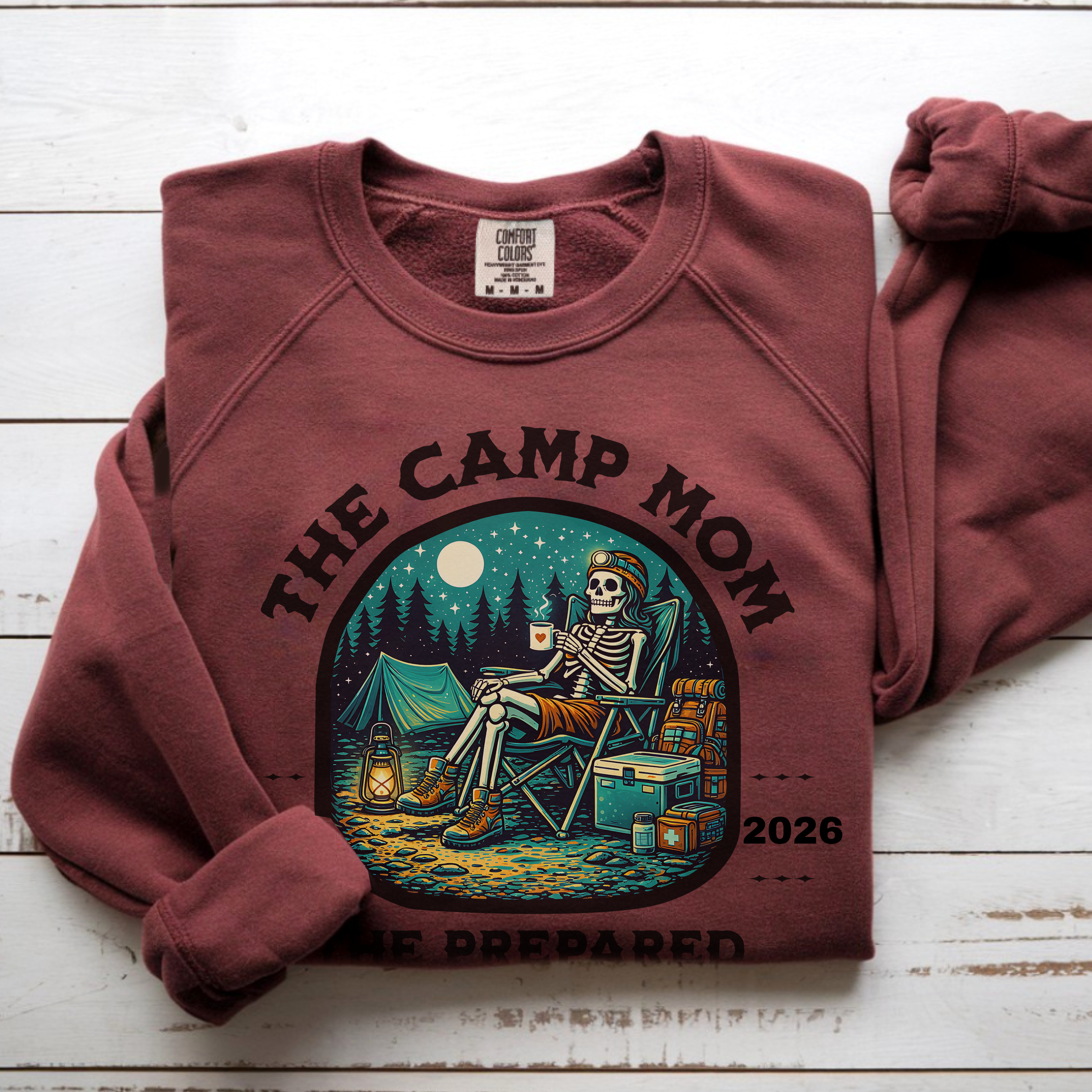 Camp Mom Shirt Comfort Colors  | Cozy Camping Custom Year Sweatshirt for Outdoorsy Moms