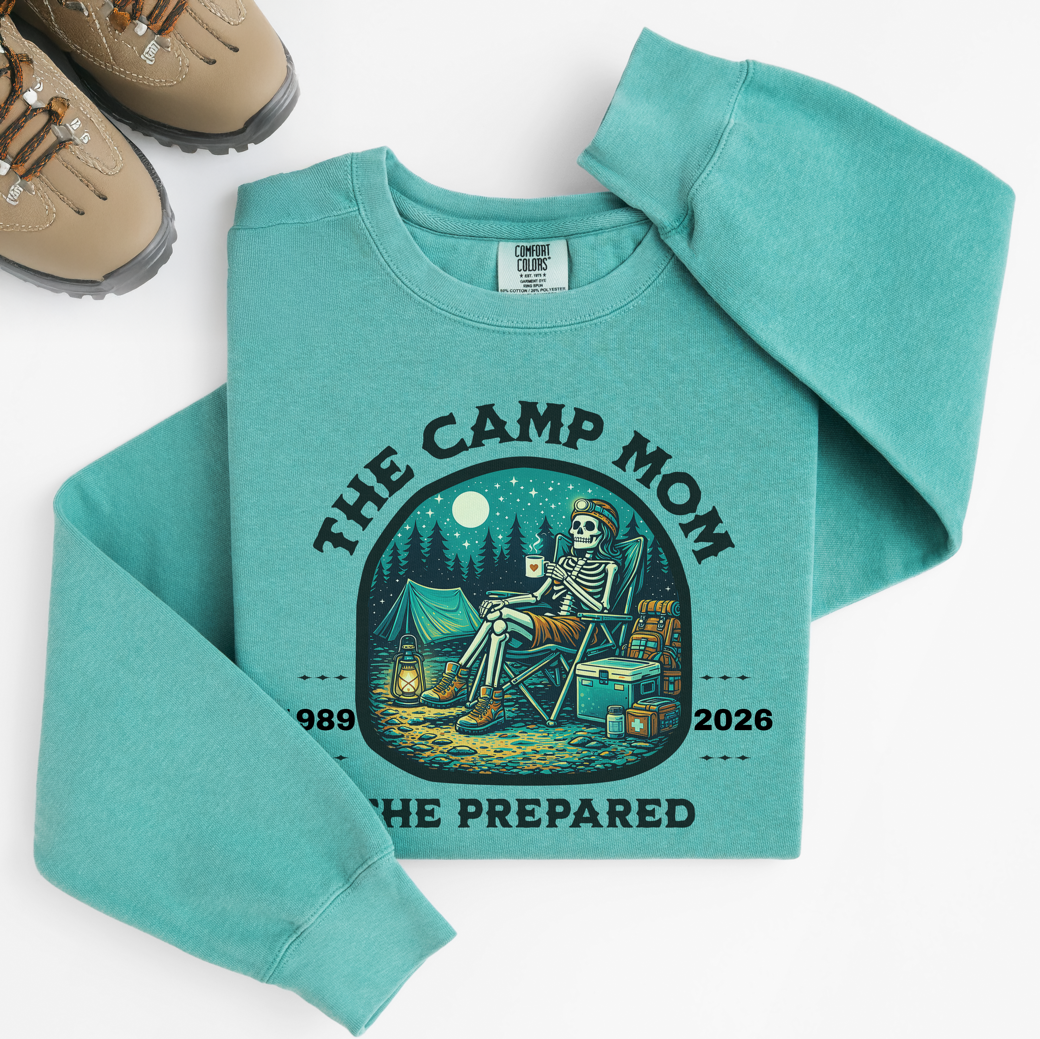 Camp Mom Shirt Comfort Colors  | Cozy Camping Custom Year Sweatshirt for Outdoorsy Moms
