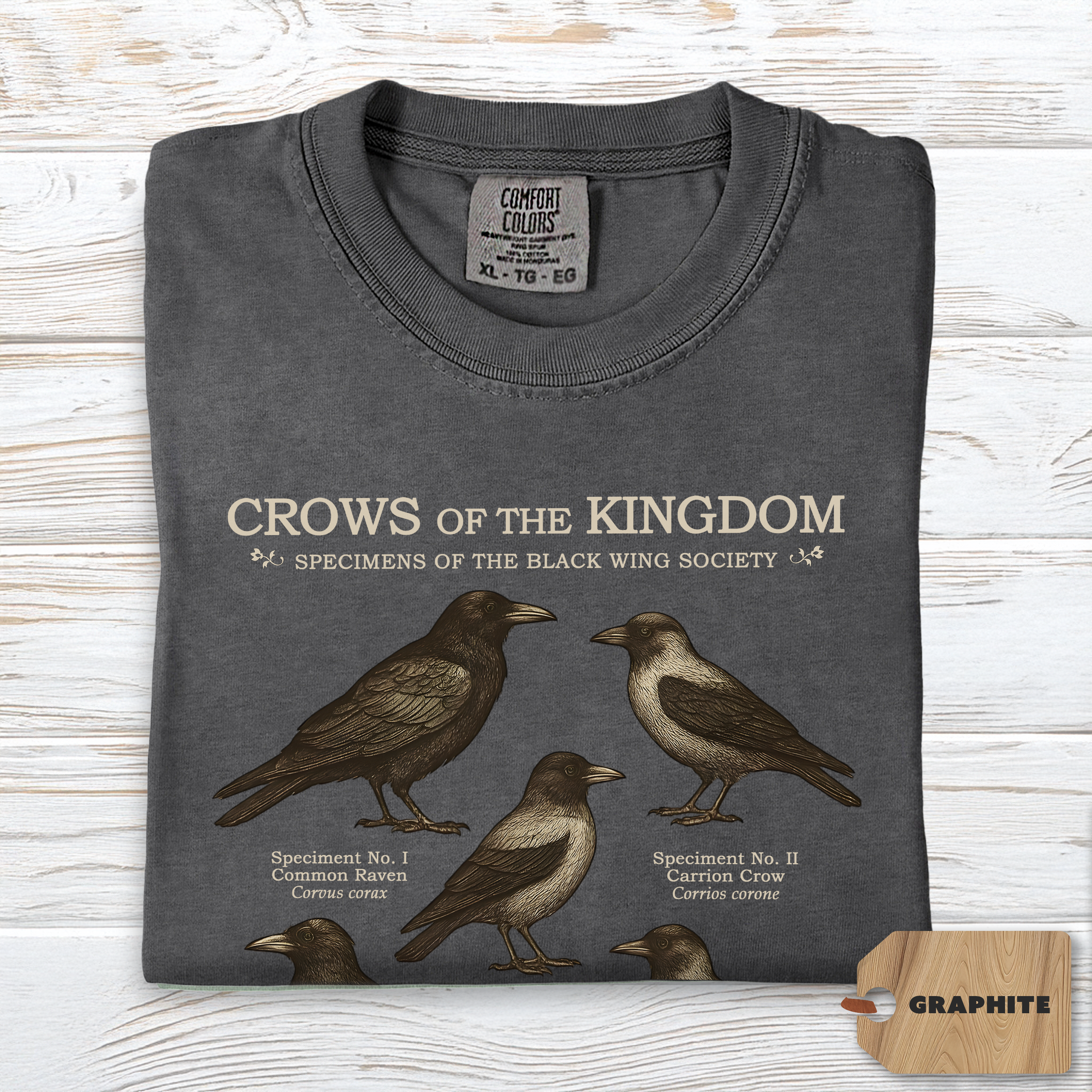 Crow Shirt Comfort Colors | Dark Academia Raven Tee for Nature Lovers