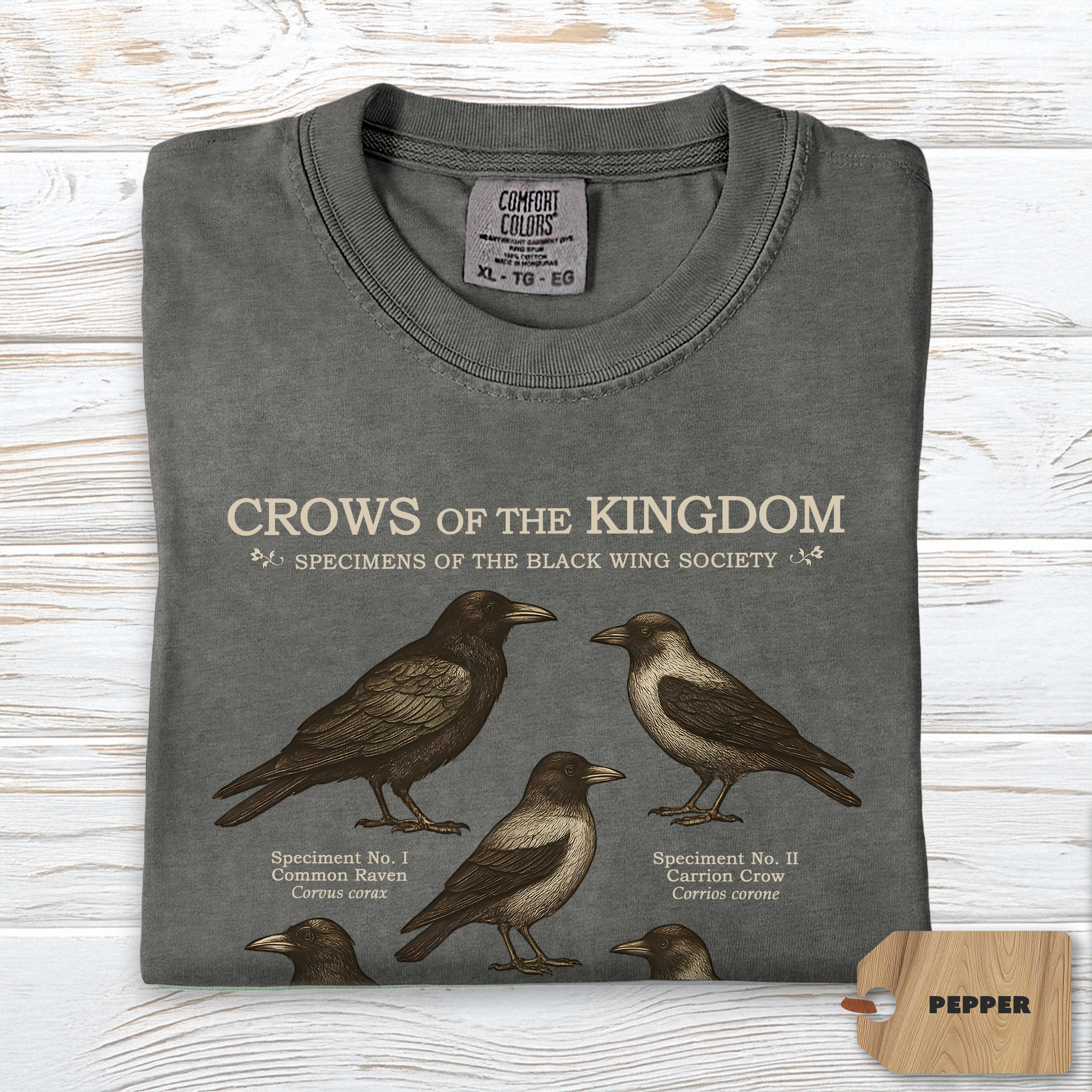 Crow Shirt Comfort Colors | Dark Academia Raven Tee for Nature Lovers