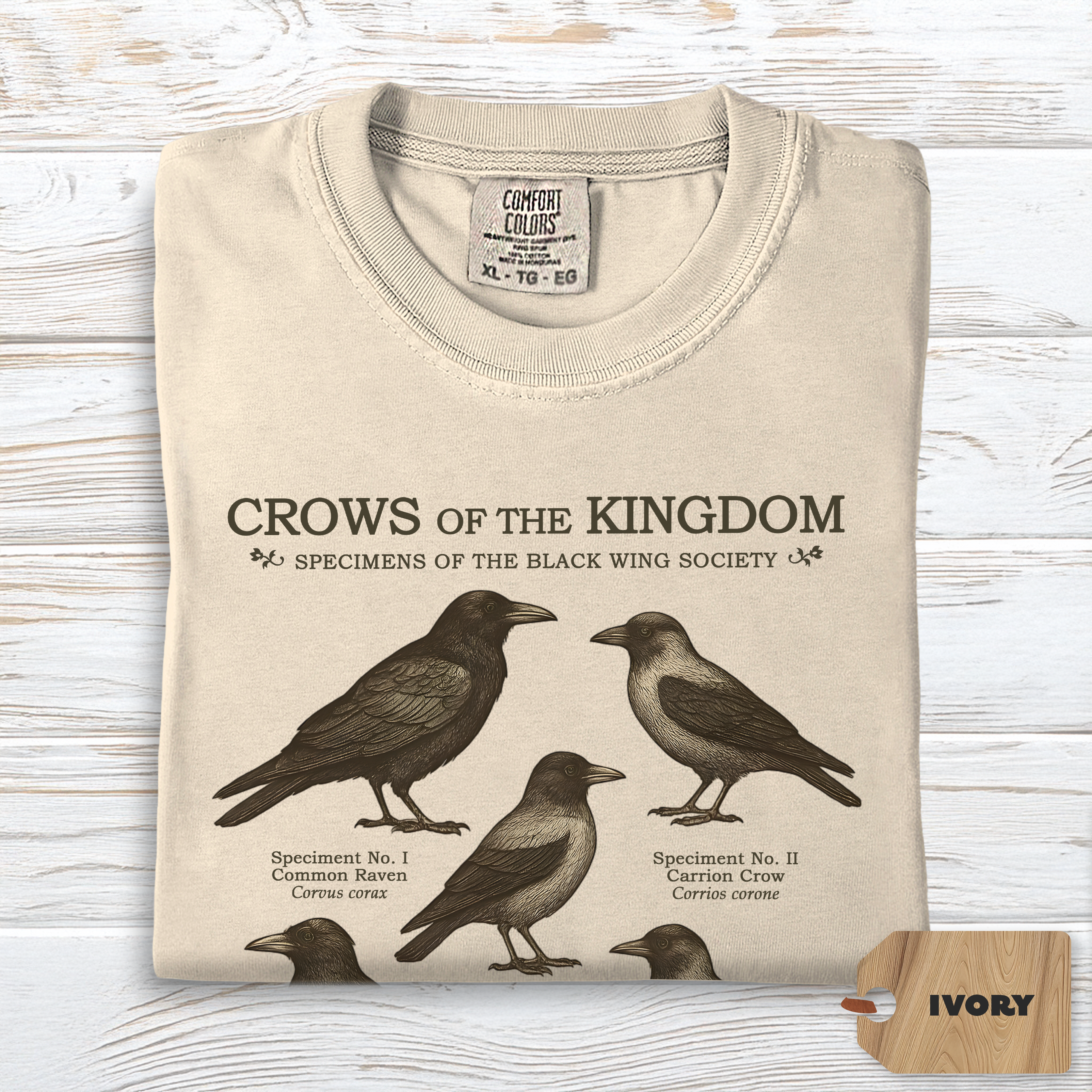 Crow Shirt Comfort Colors | Dark Academia Raven Tee for Nature Lovers