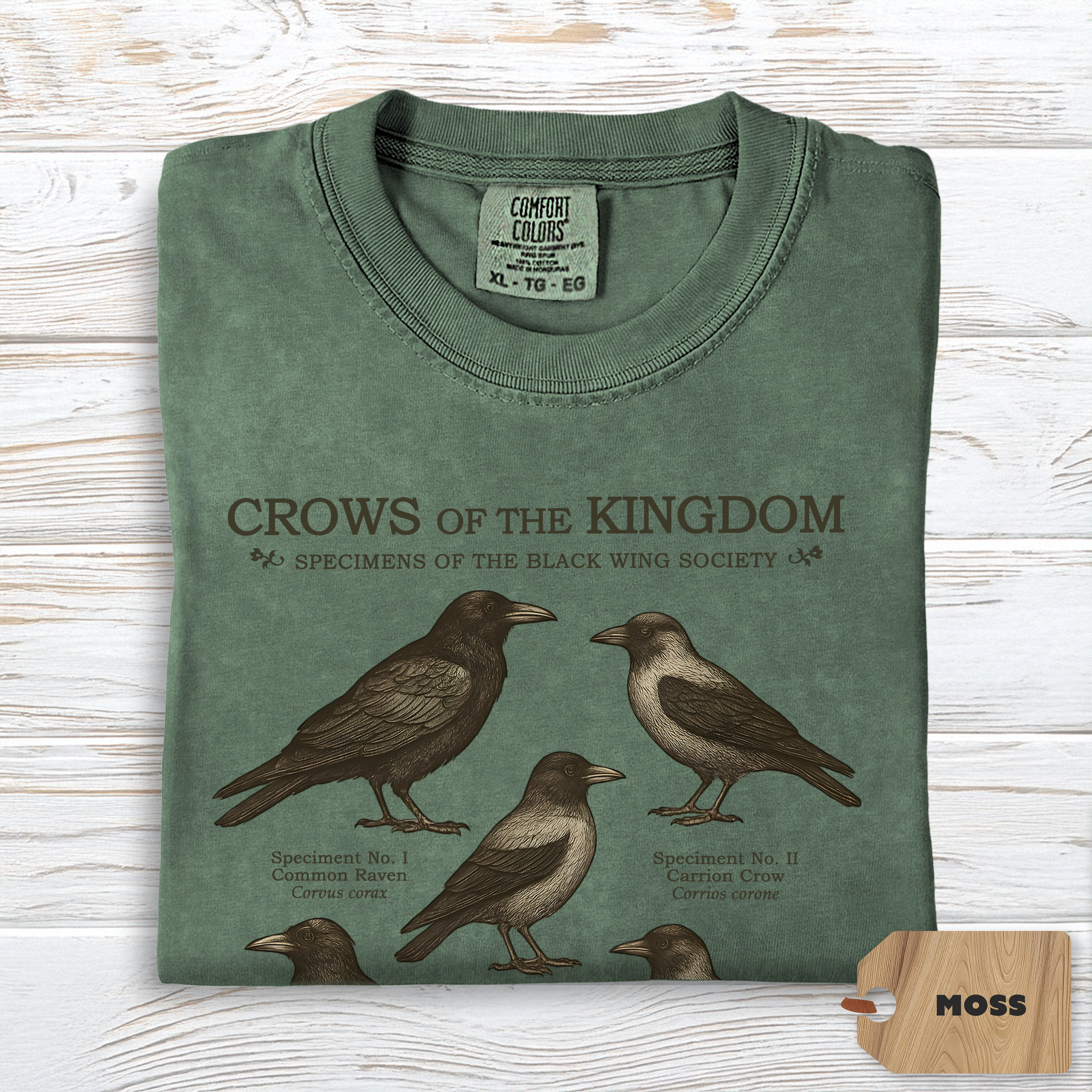 Crow Shirt Comfort Colors | Dark Academia Raven Tee for Nature Lovers