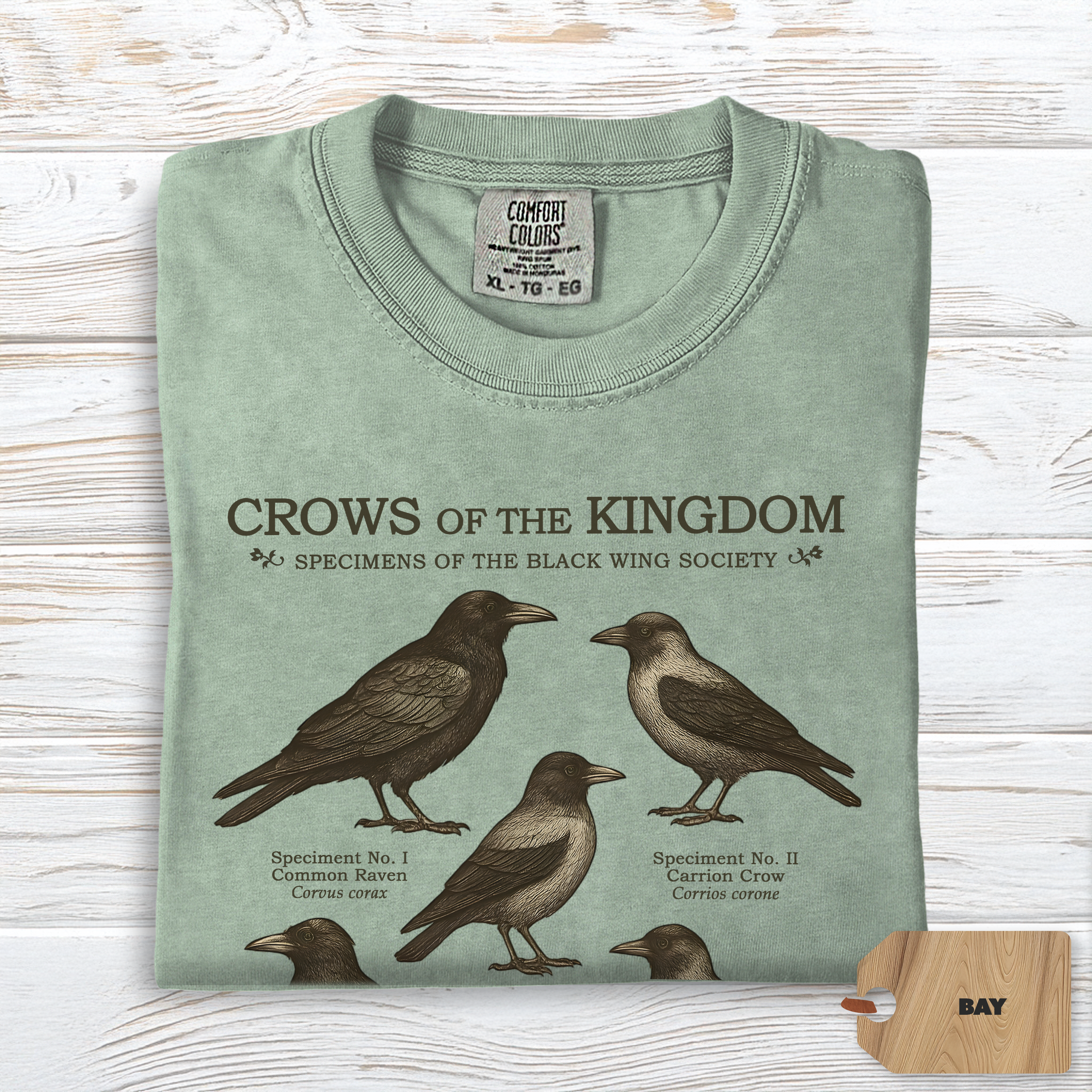 Crow Shirt Comfort Colors | Dark Academia Raven Tee for Nature Lovers