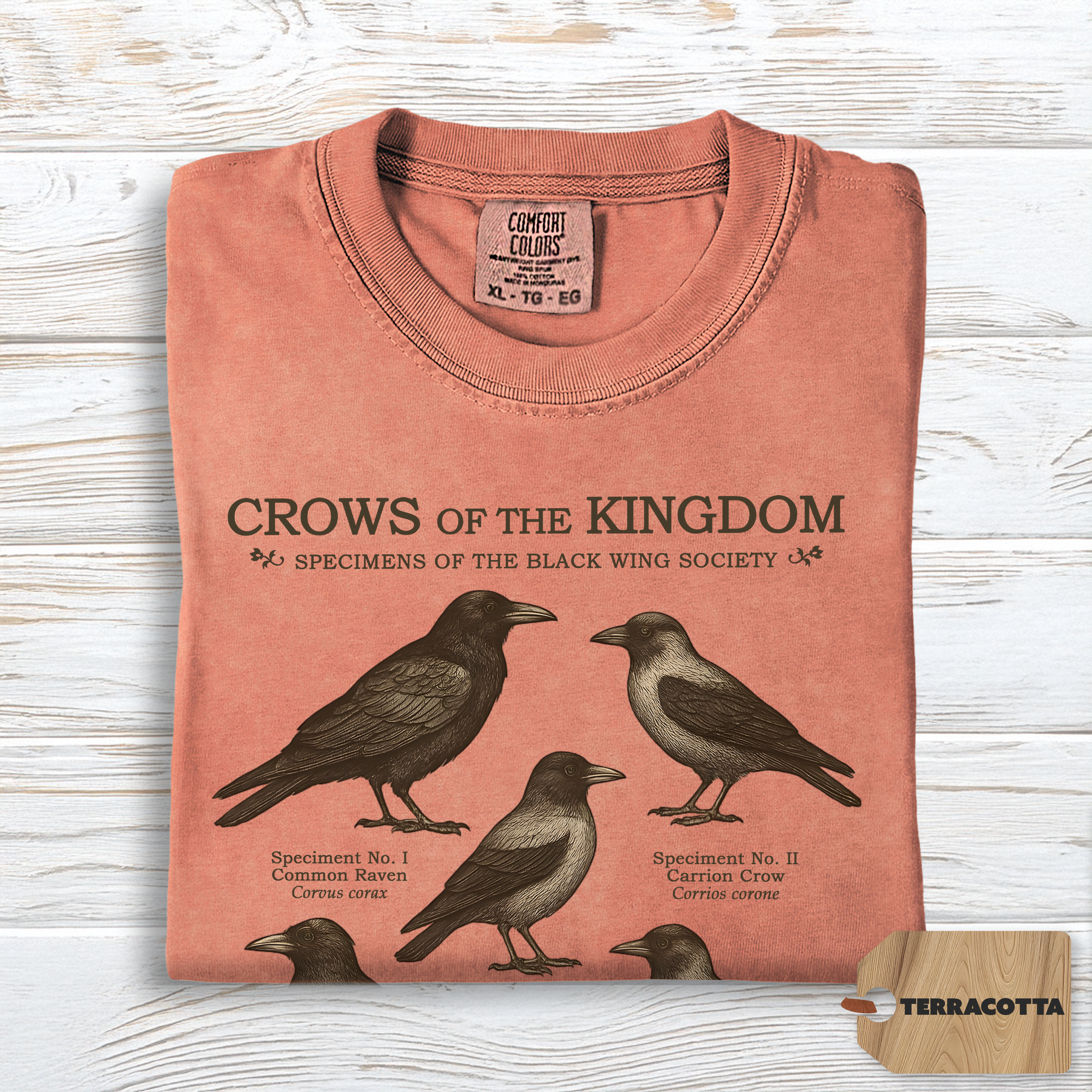 Crow Shirt Comfort Colors | Dark Academia Raven Tee for Nature Lovers