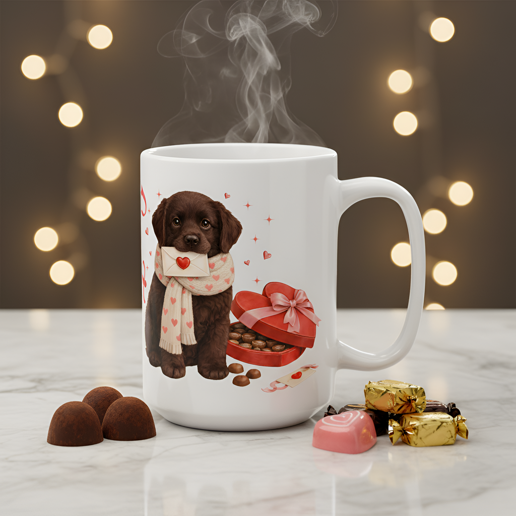 Custom Chocolate Lab Mug Personalized Name | Valentine Dog Lover Gift