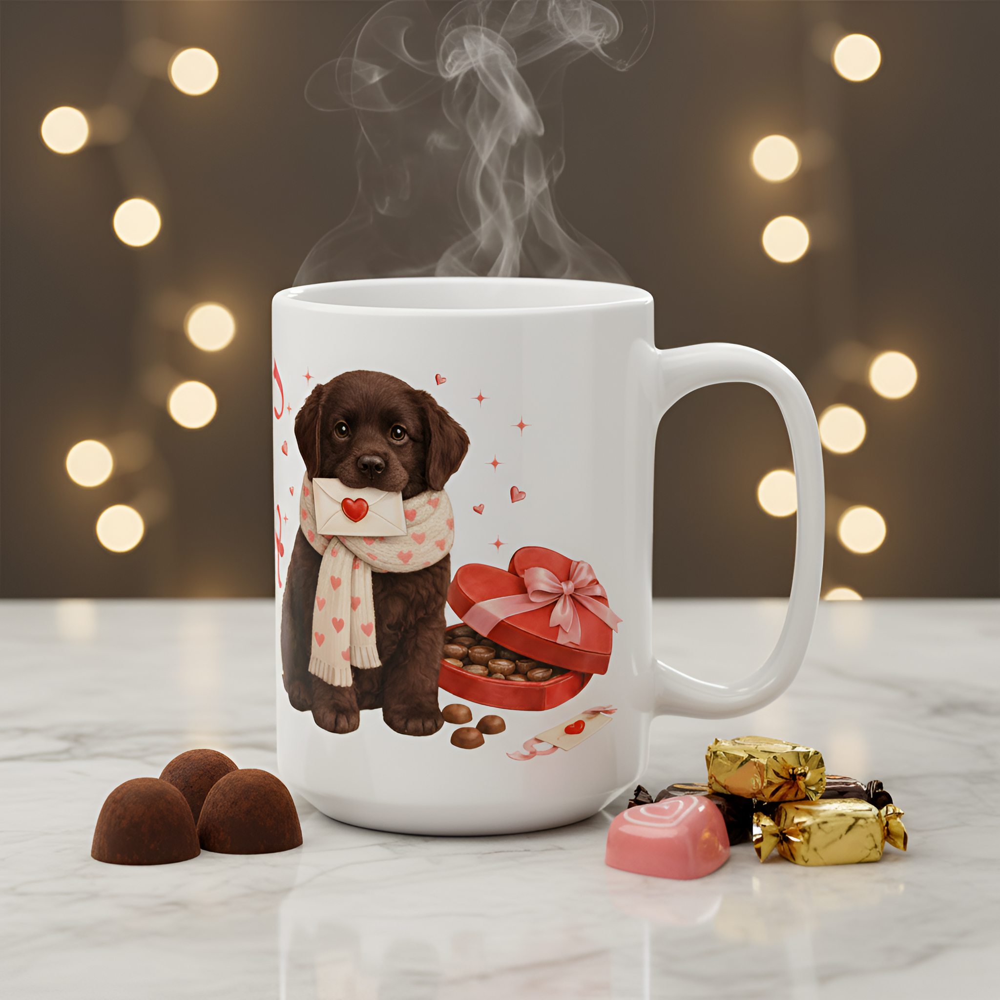 Custom Chocolate Lab Mug Personalized Name | Valentine Dog Lover Gift