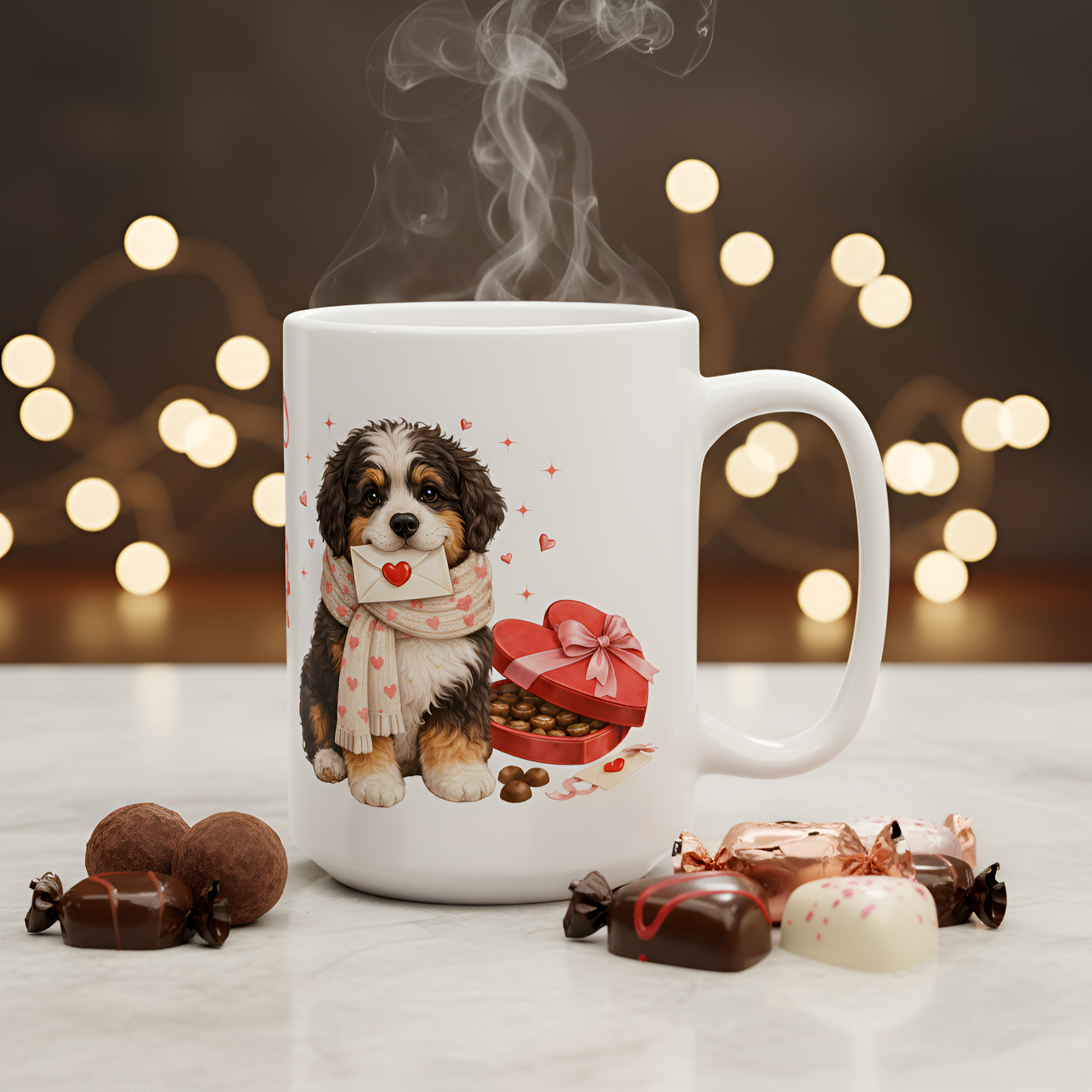 Custom Bernedoodle Mug Personalized Name | Valentine Dog Lover Gift
