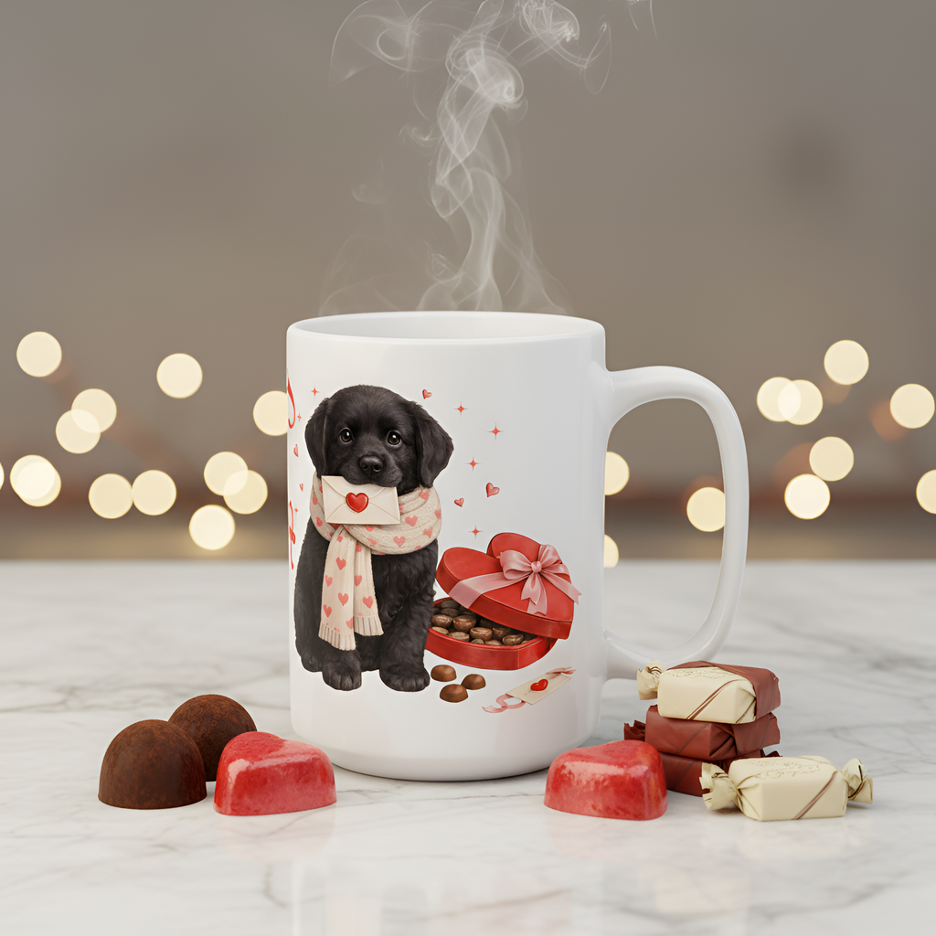 Custom Black Lab Mug Personalized Name | Valentine Dog Lover Gift